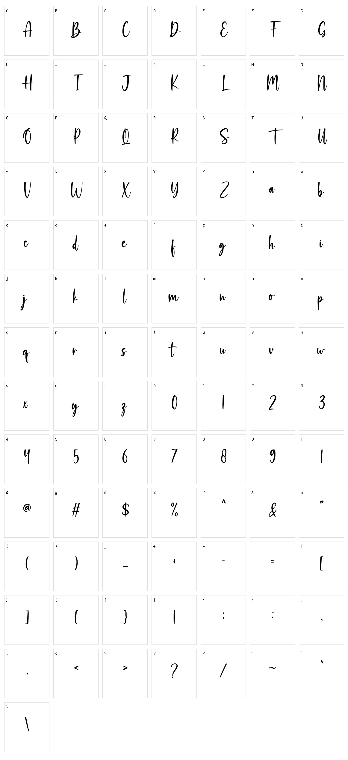 Moonflowers Character Set