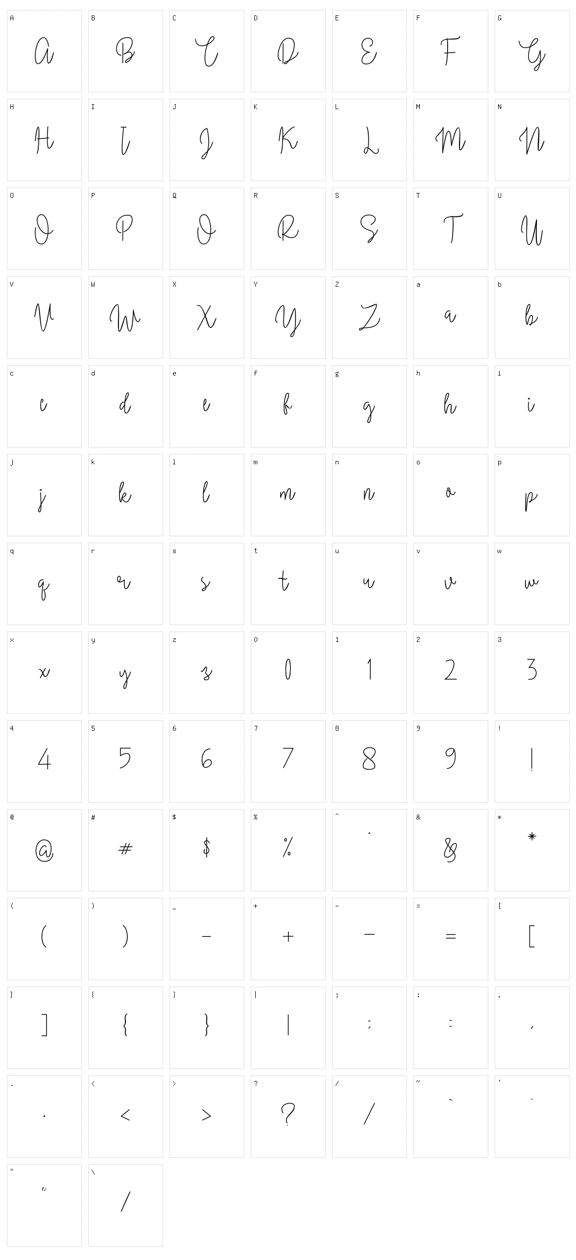 Moonlove Character Set