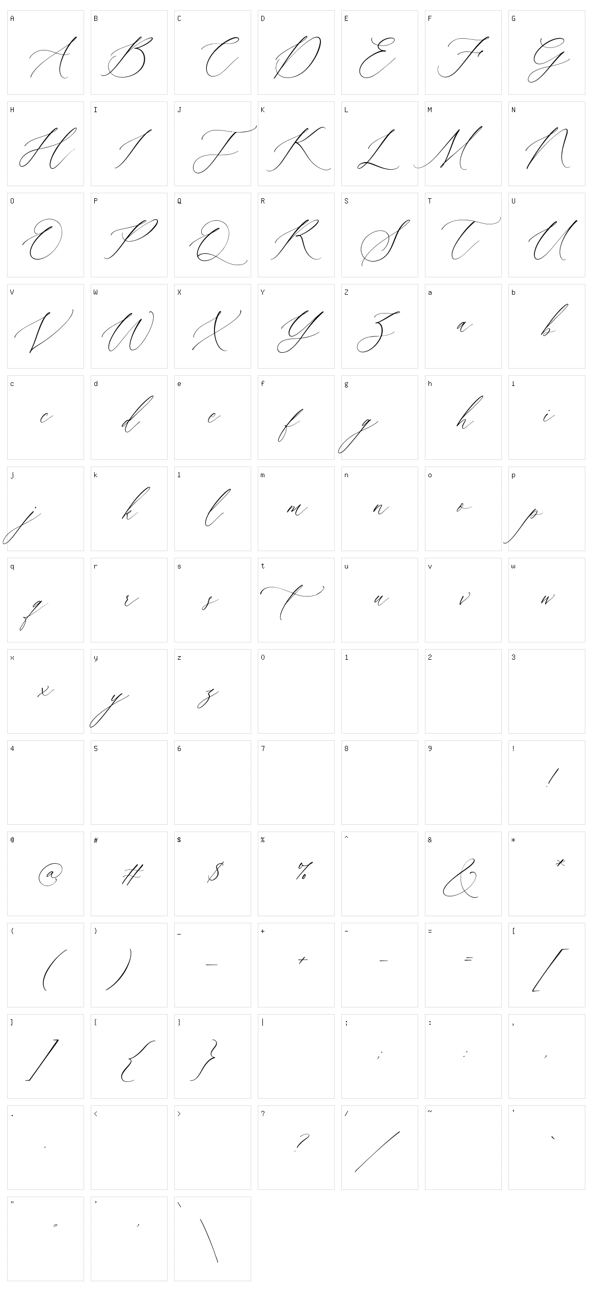 Morning Georgina Character Set