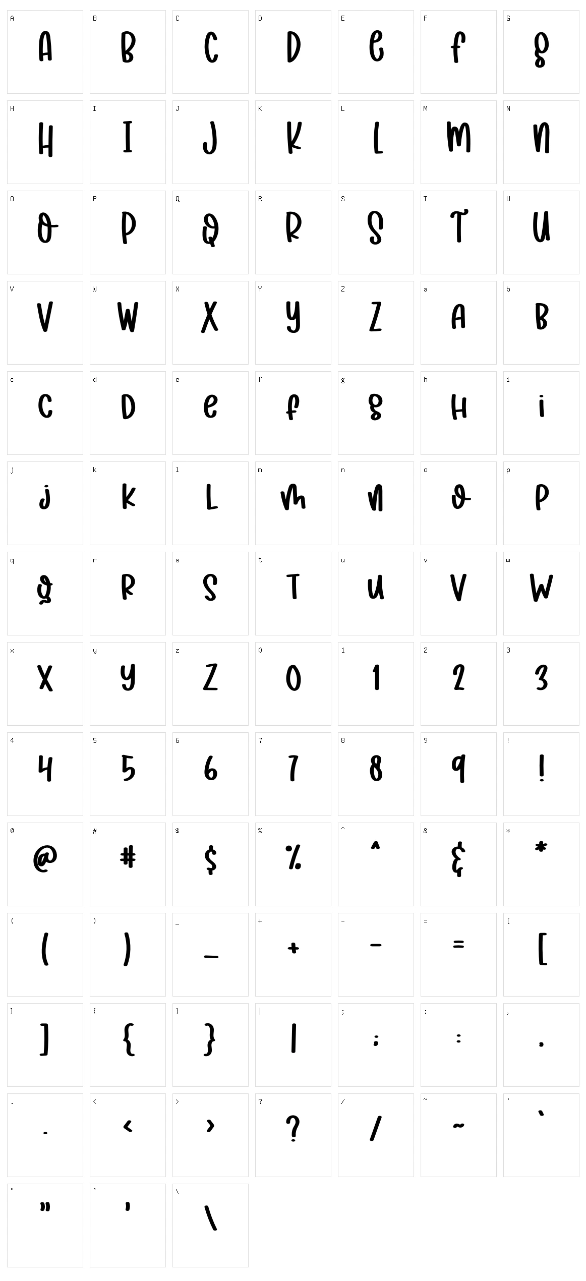 Morning Patric Character Set