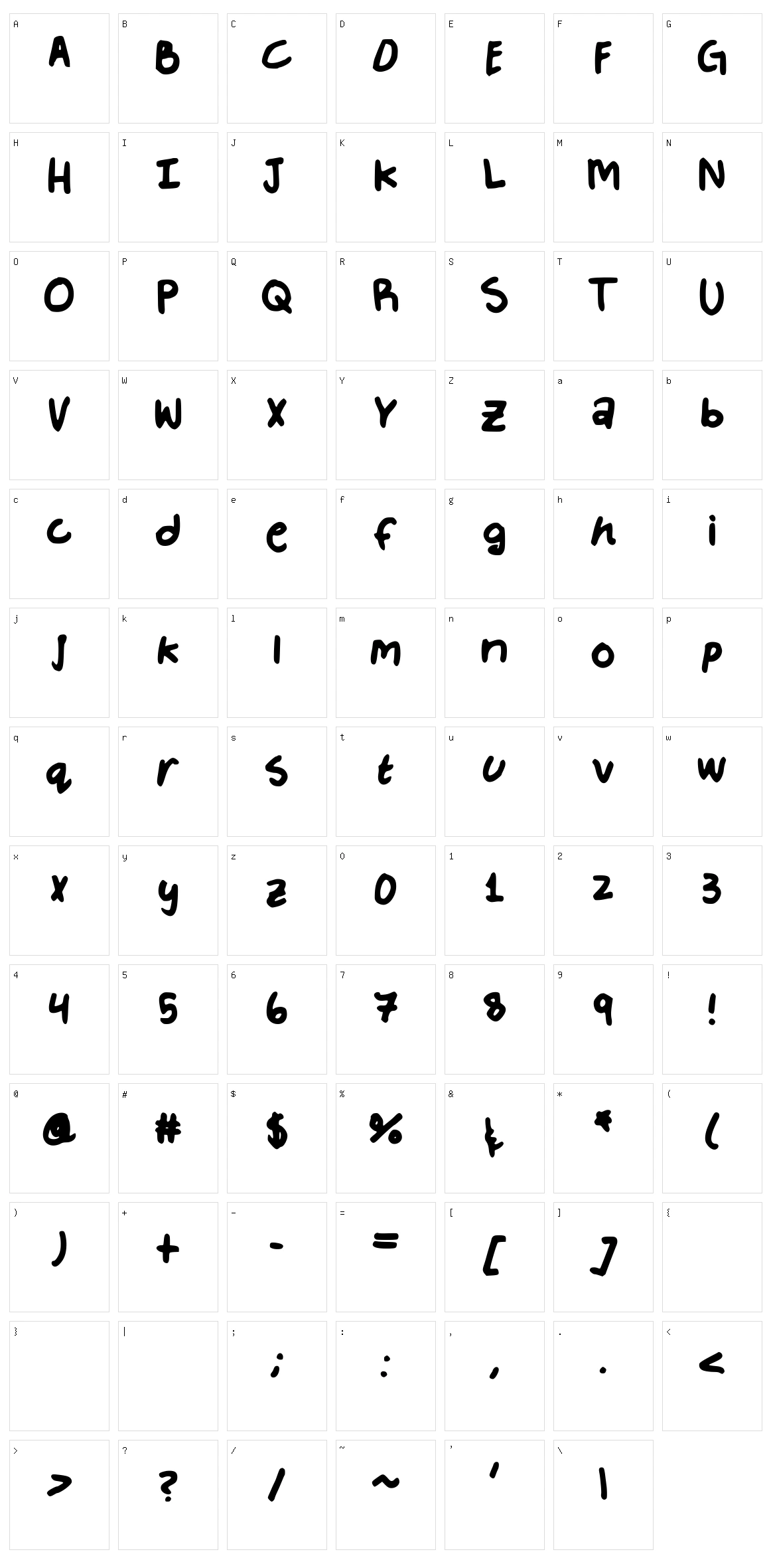 Mosaical Character Set