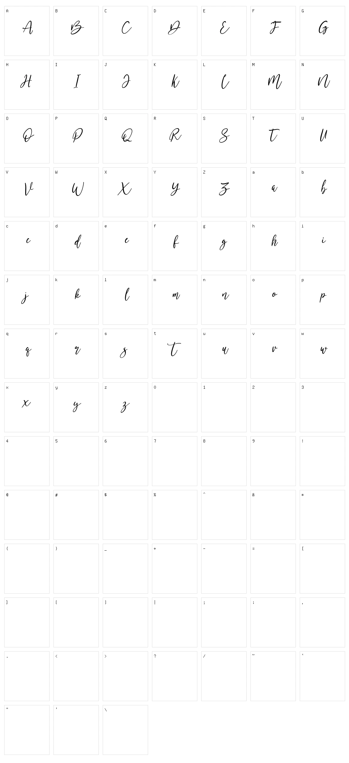 Mostlovely Character Set