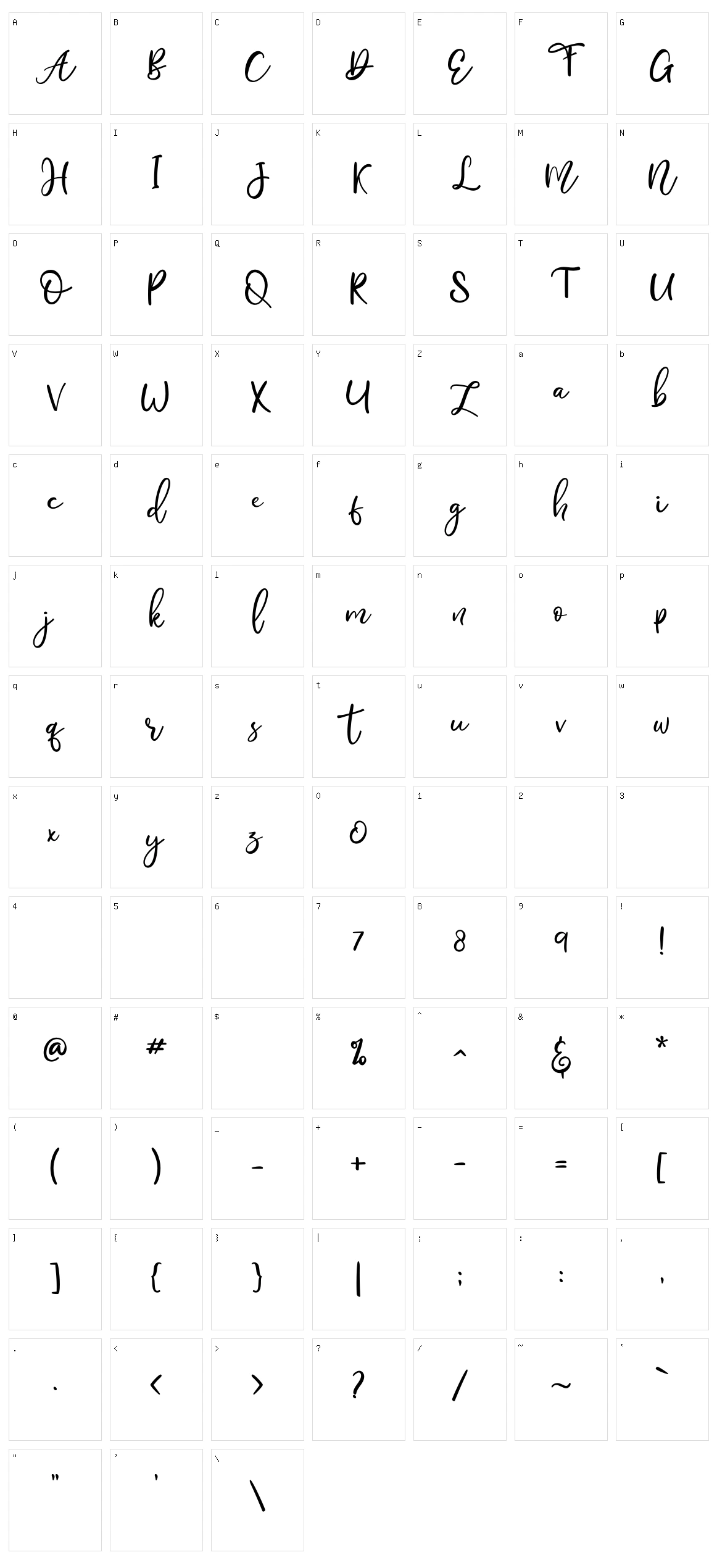 Mostly Bonny Character Set