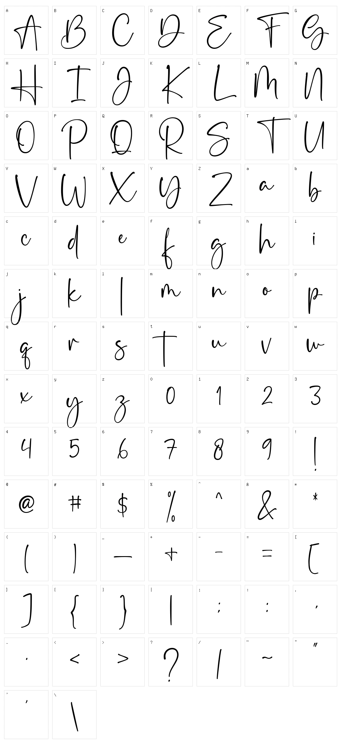 Mother Carmel Character Set