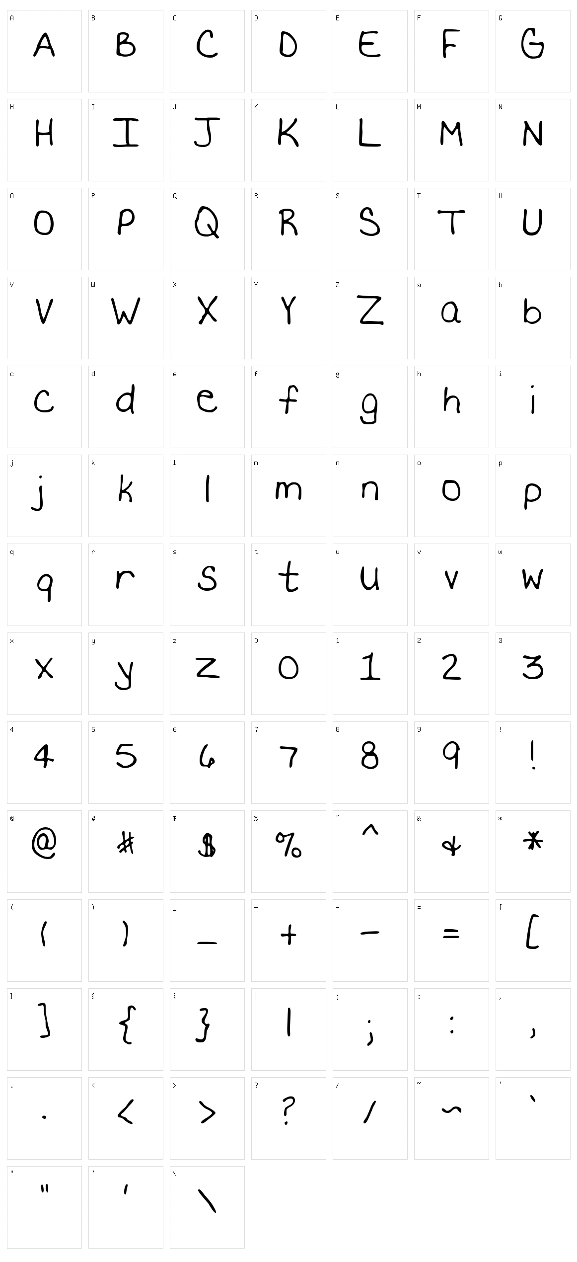 MTF Becki Character Set