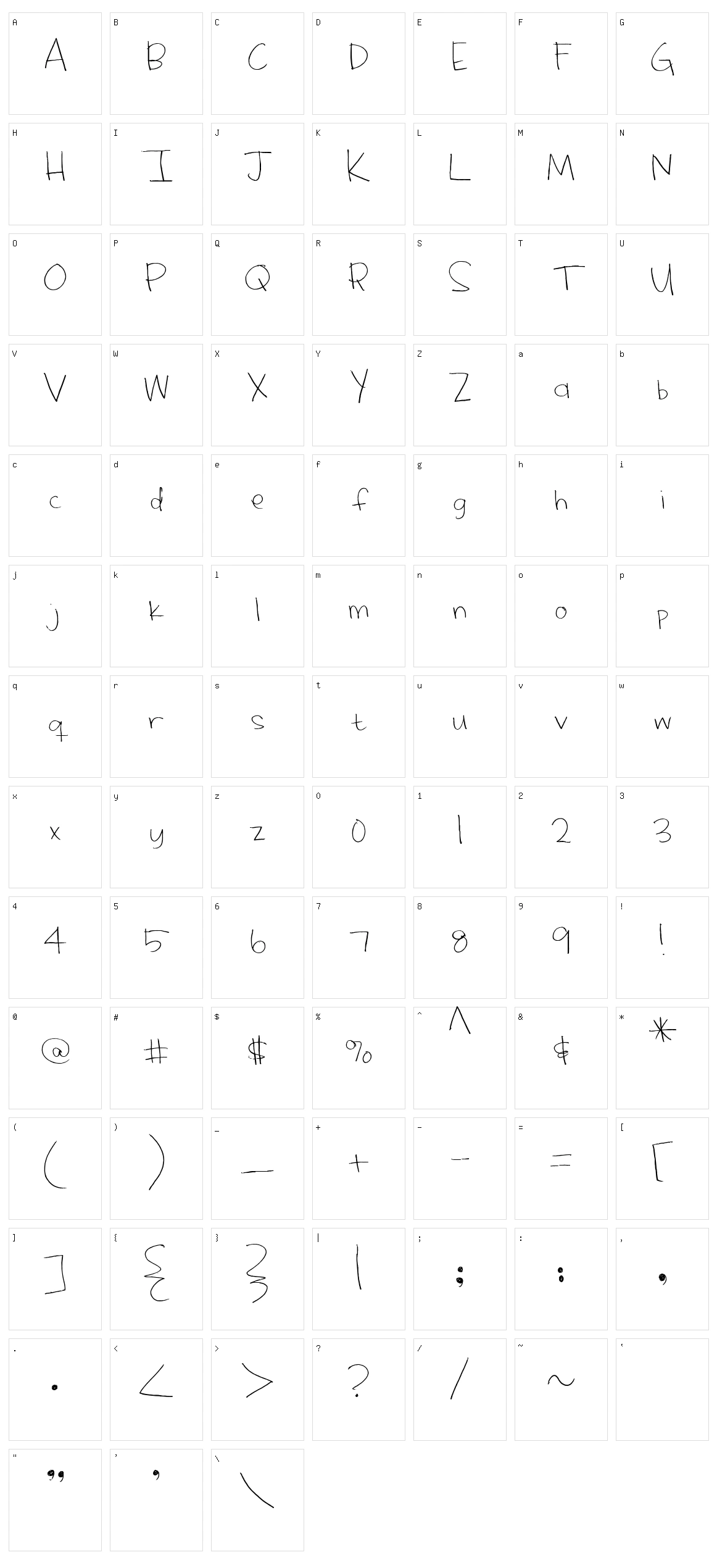 MTF Hoo Rah Character Set