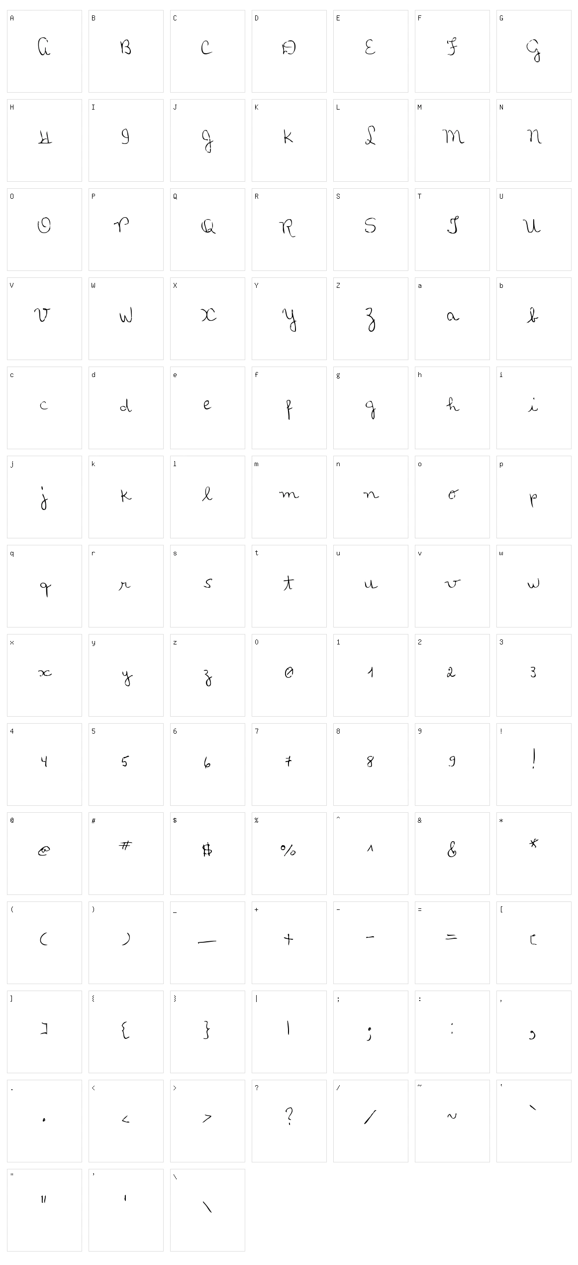 MTF Loli's Handwriting Character Set