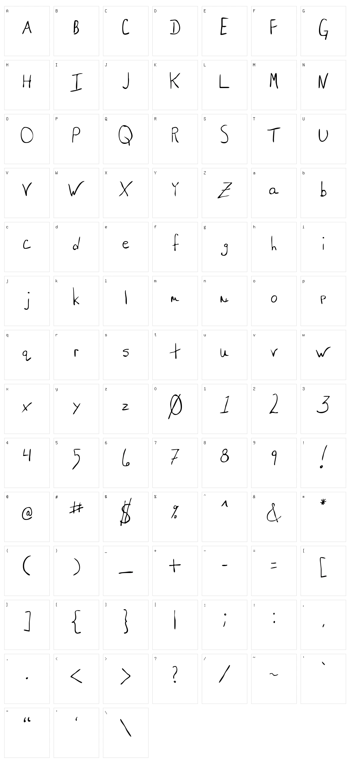 MTF Saxy Character Set