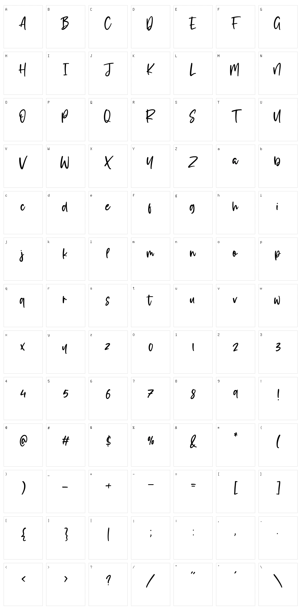 Musicalina Character Set