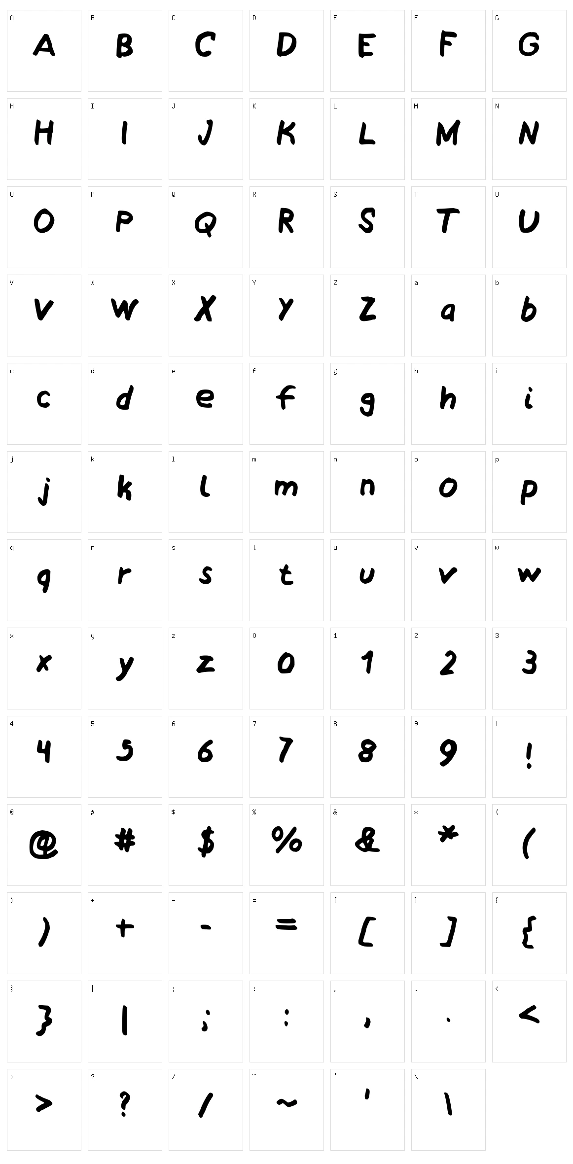 My Awesomated Handwriting Character Set