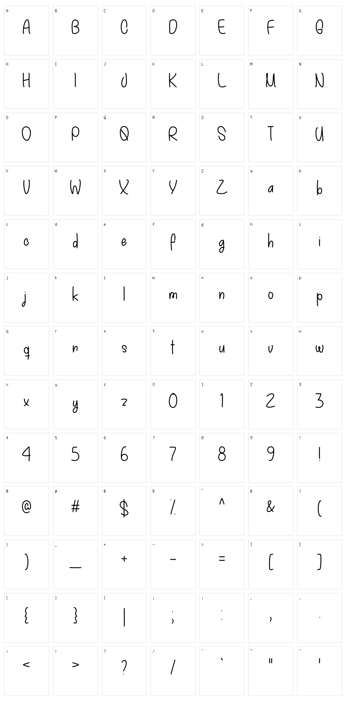 My December Character Set