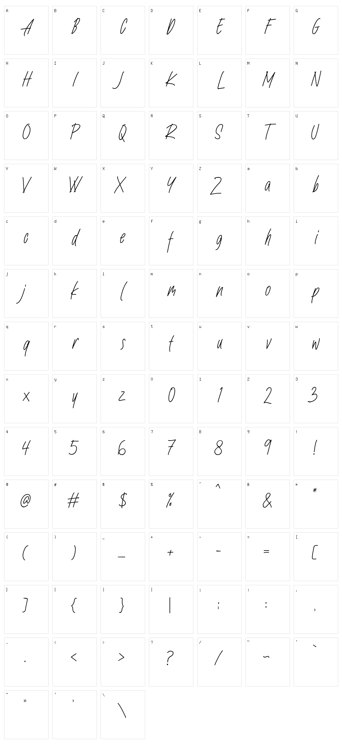 Nafeeda Character Set