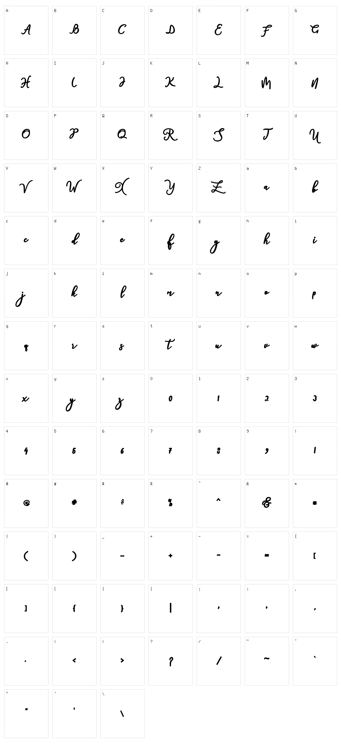 Natasha Character Set