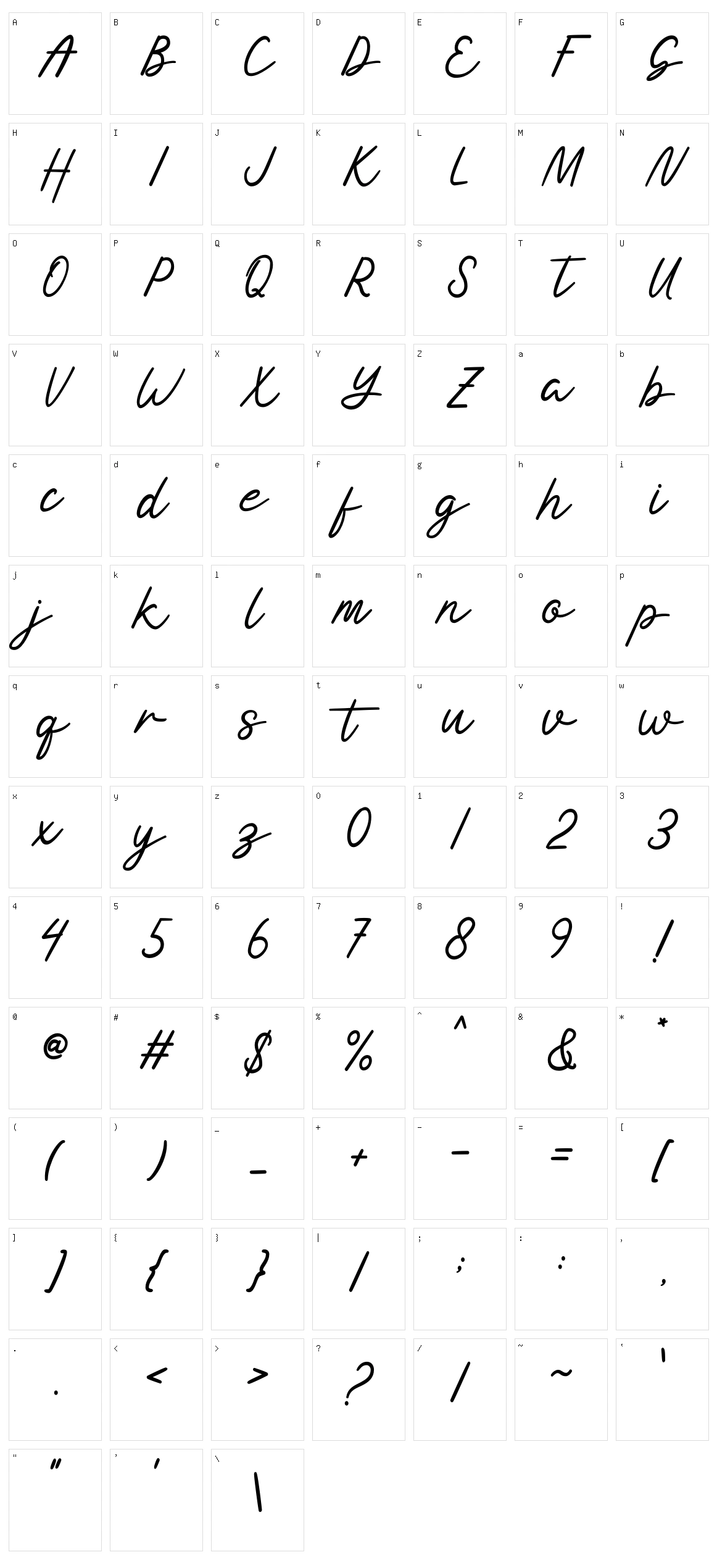 Natasya Character Set