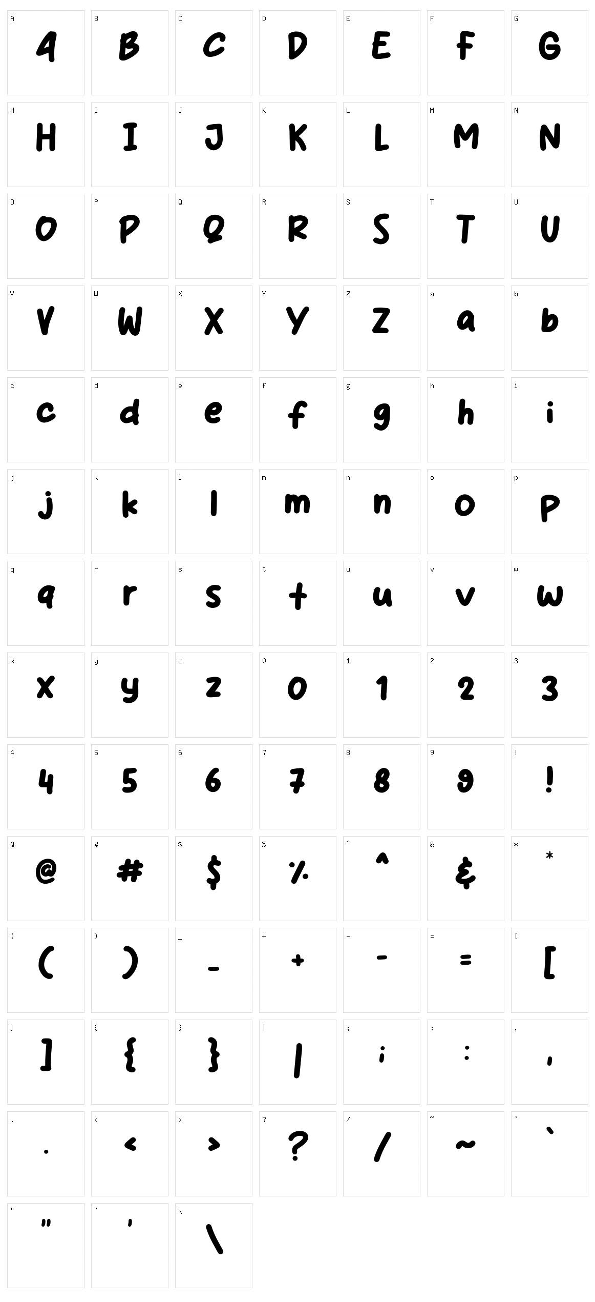 Netigen Character Set