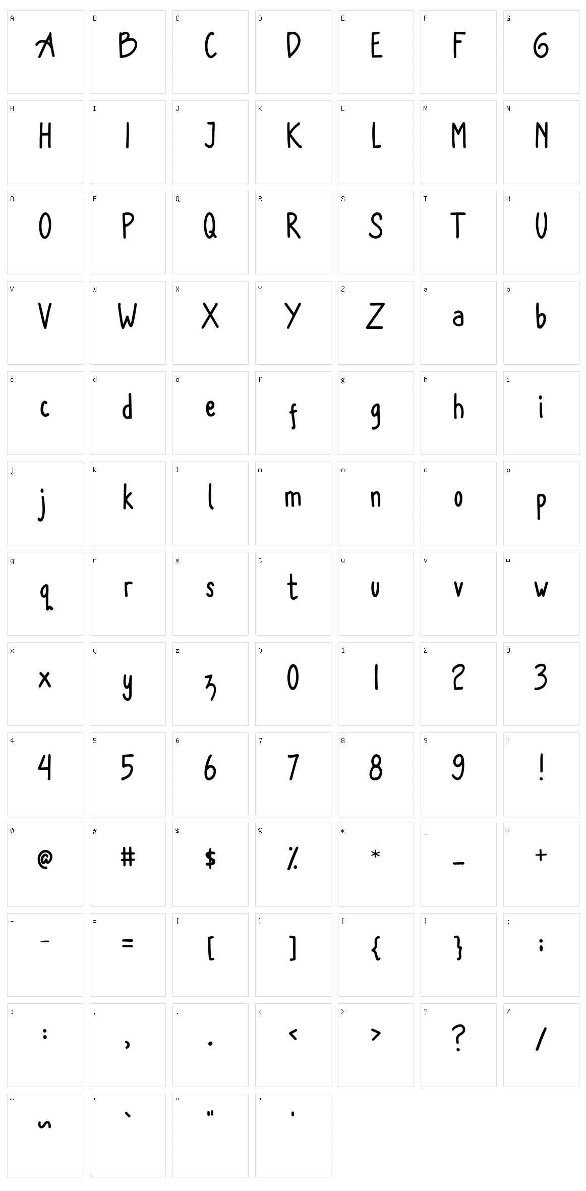 New Normal Character Set