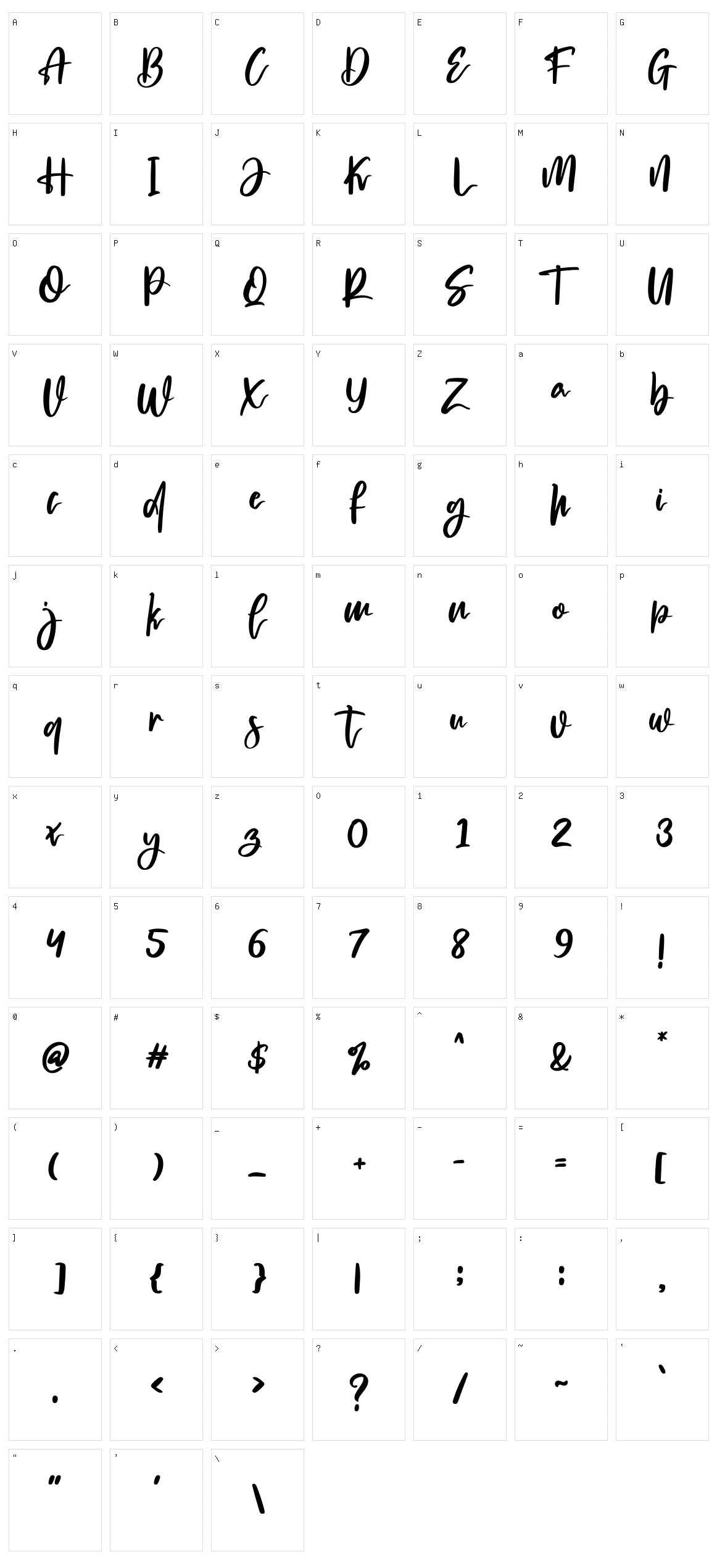 Nighttree Character Set