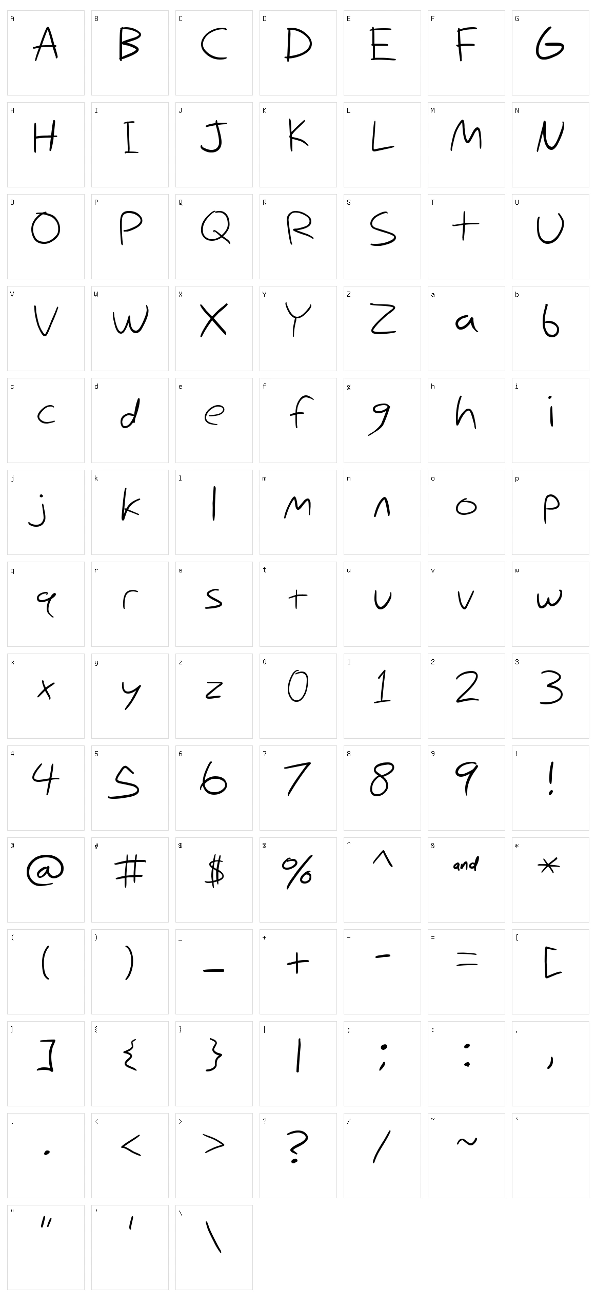 Nihilschiz Handwriting Character Set