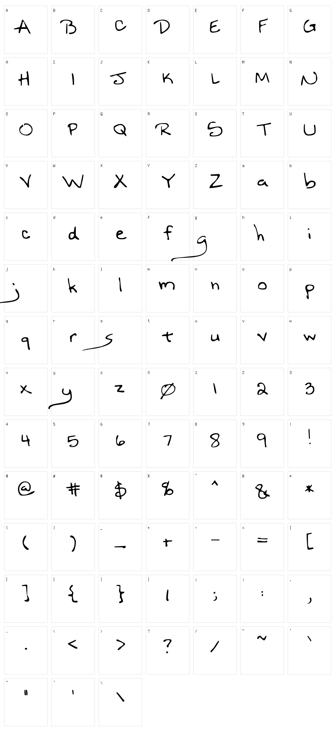 Nineteen Character Set