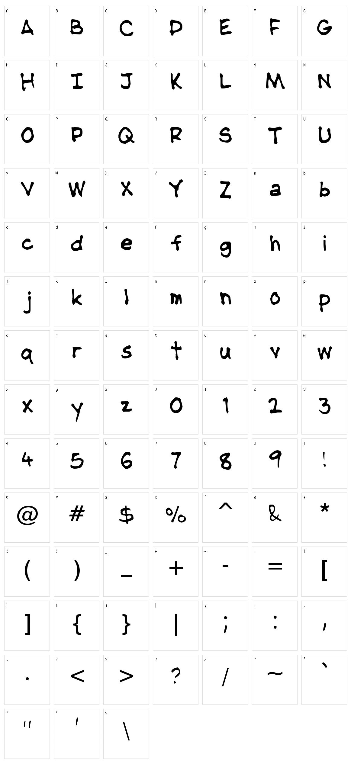 NipCen's Handwriting Character Set