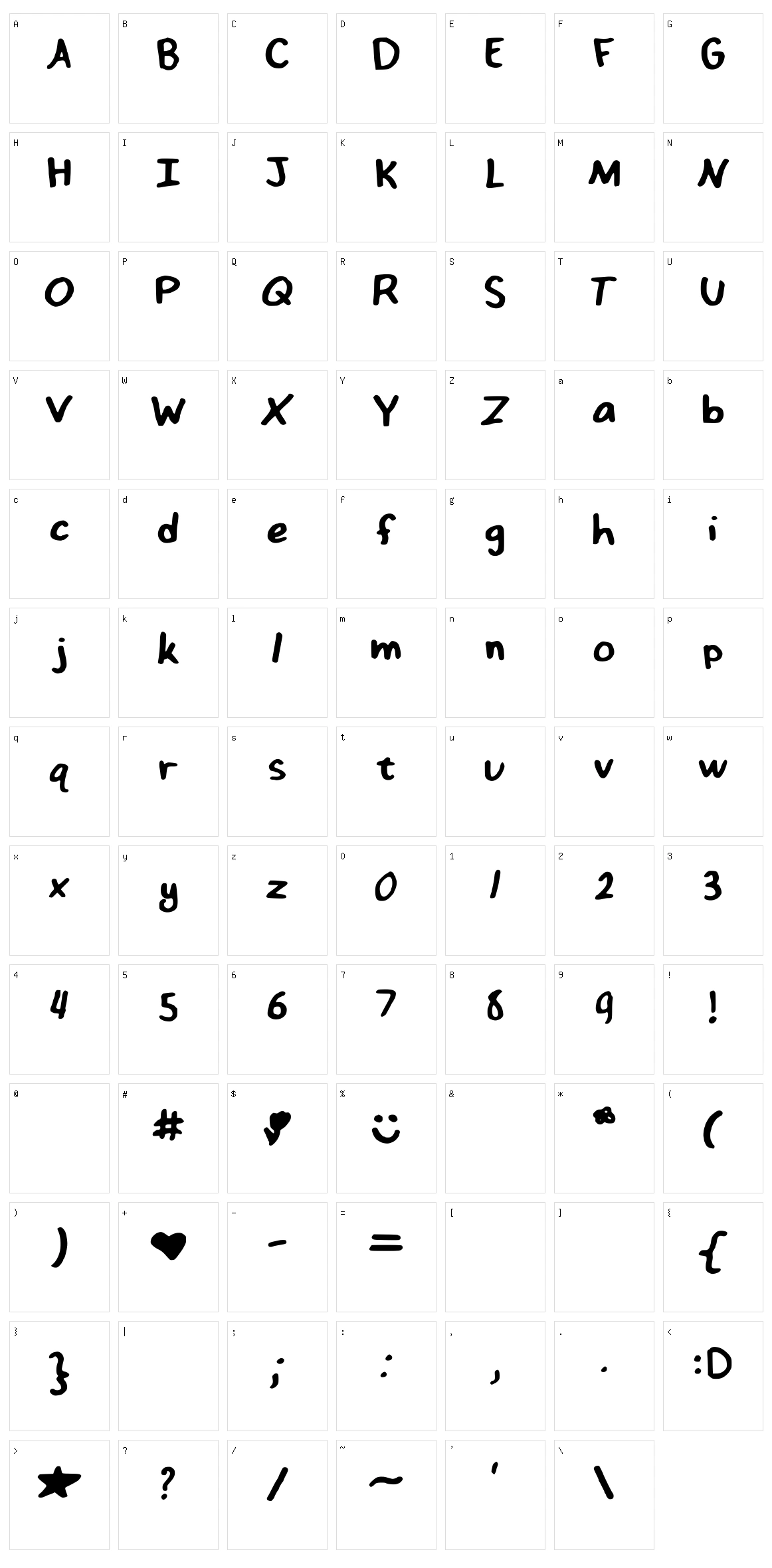 Nizzys Fonty Character Set