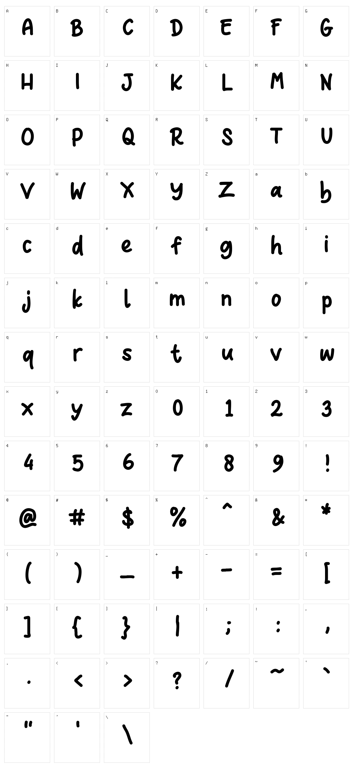 Nocturnal Hand Character Set