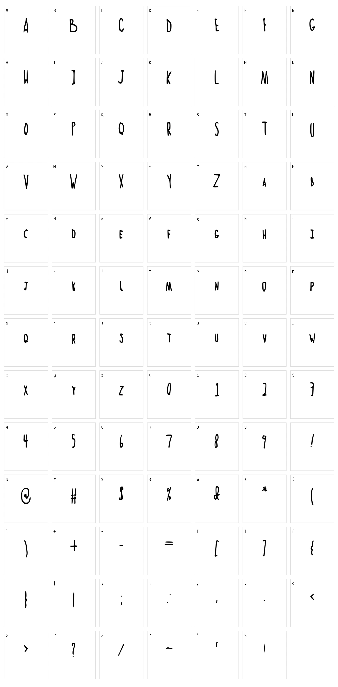 Norteaa Tall Hand Character Set