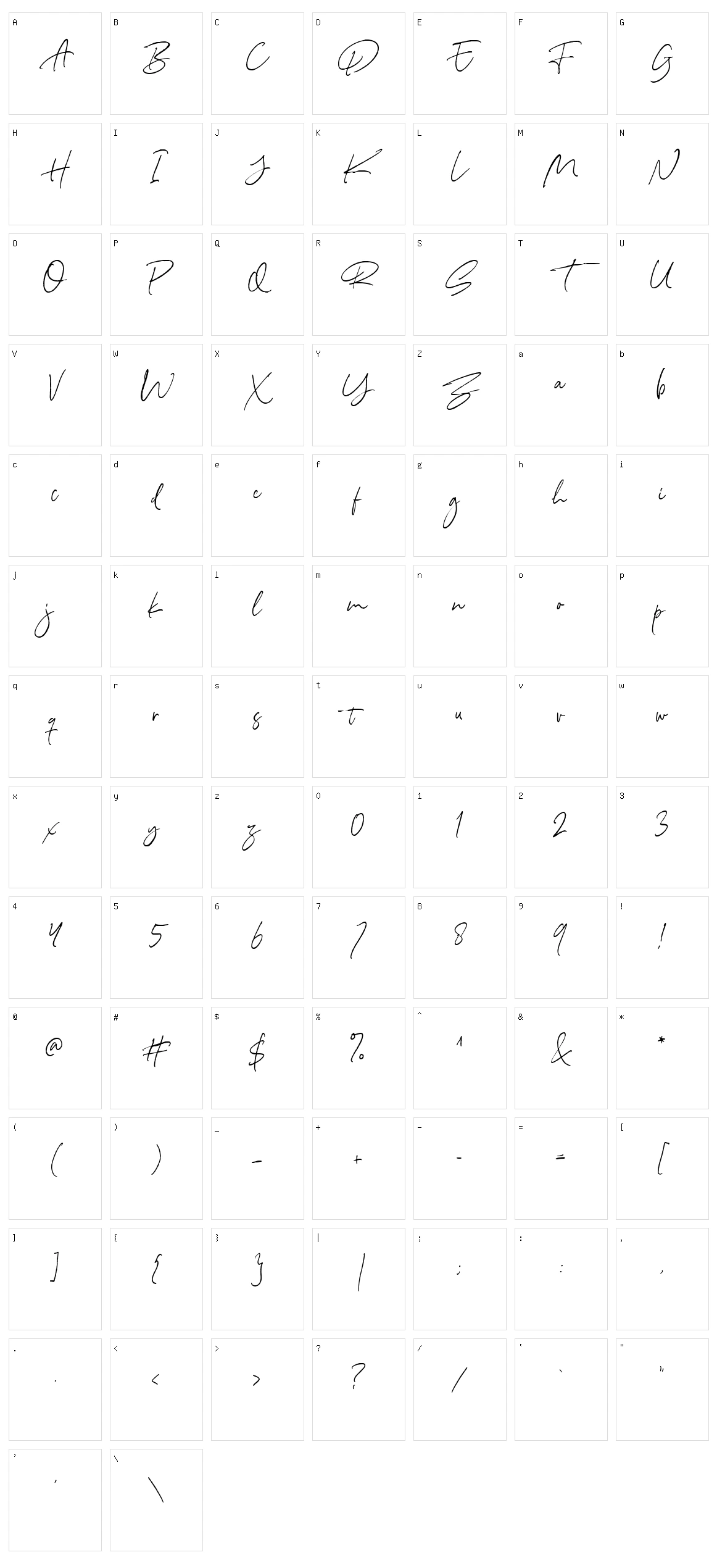 North Avellion Character Set