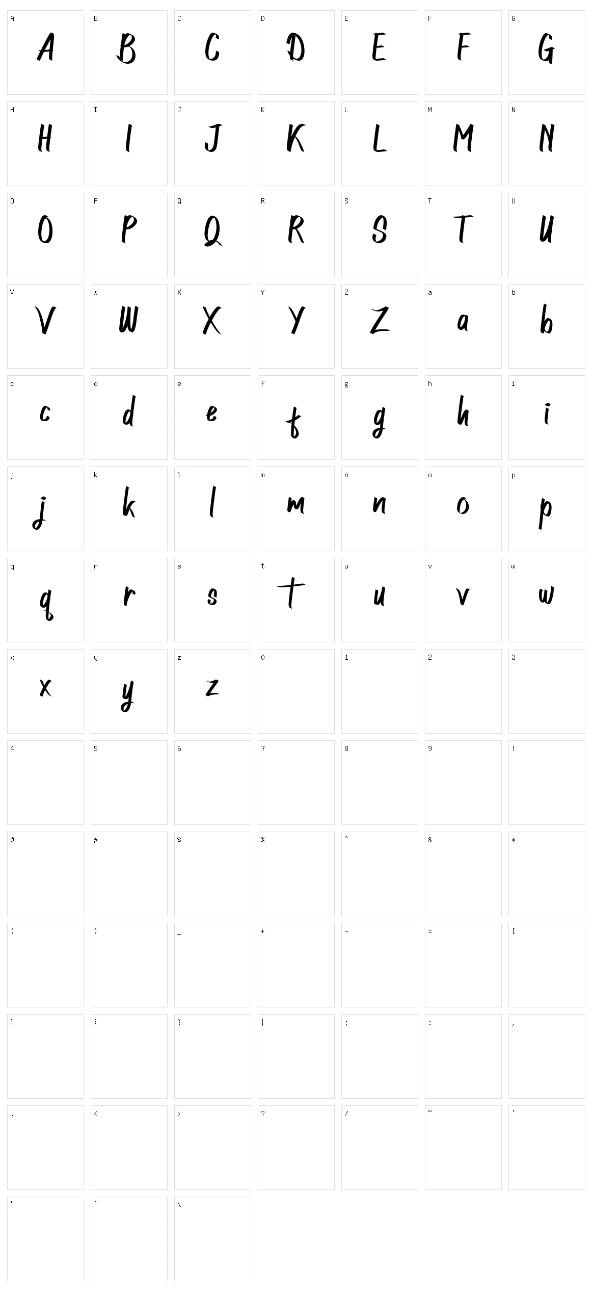 Northingtown Character Set