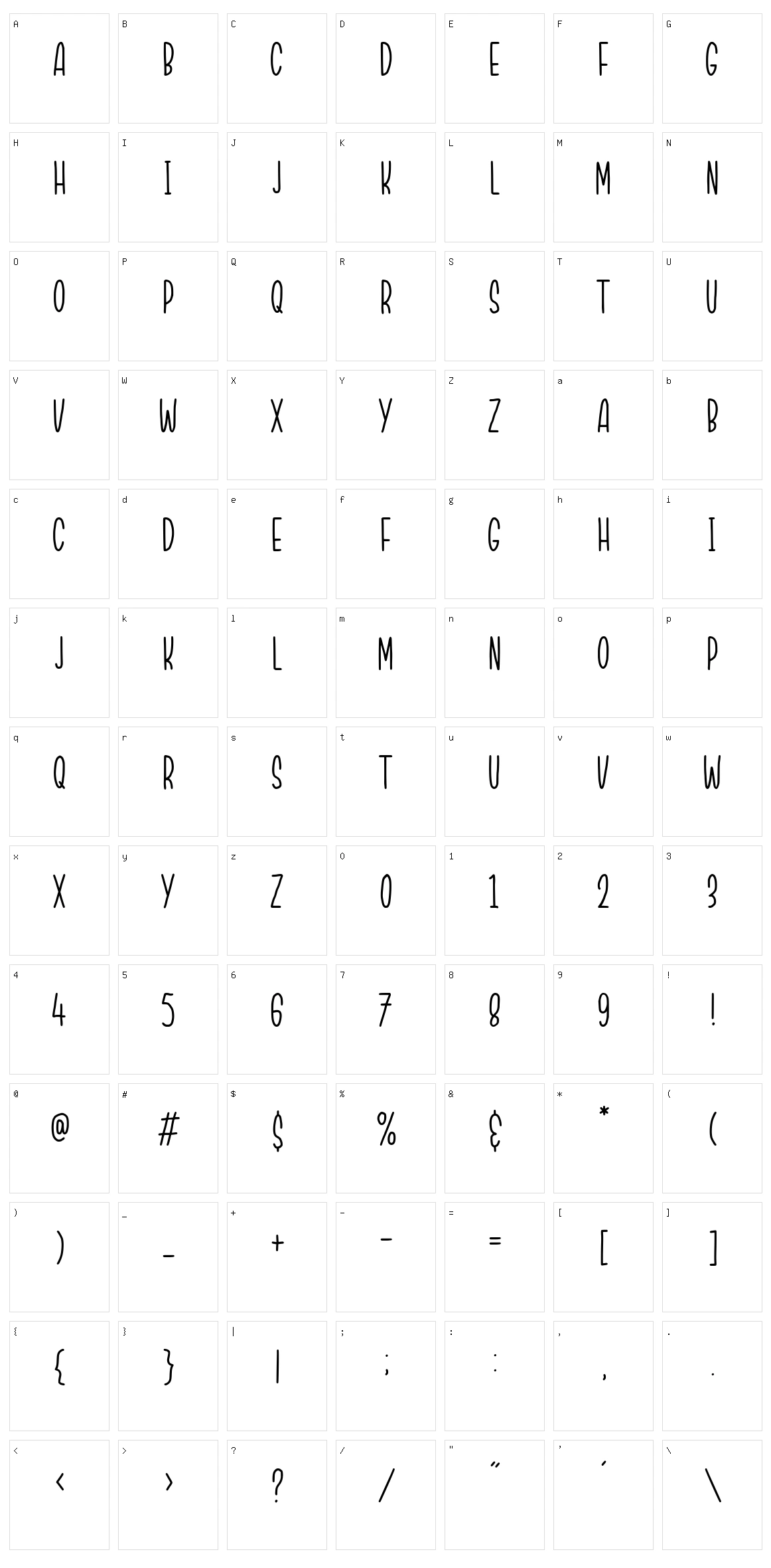 Northwood Character Set