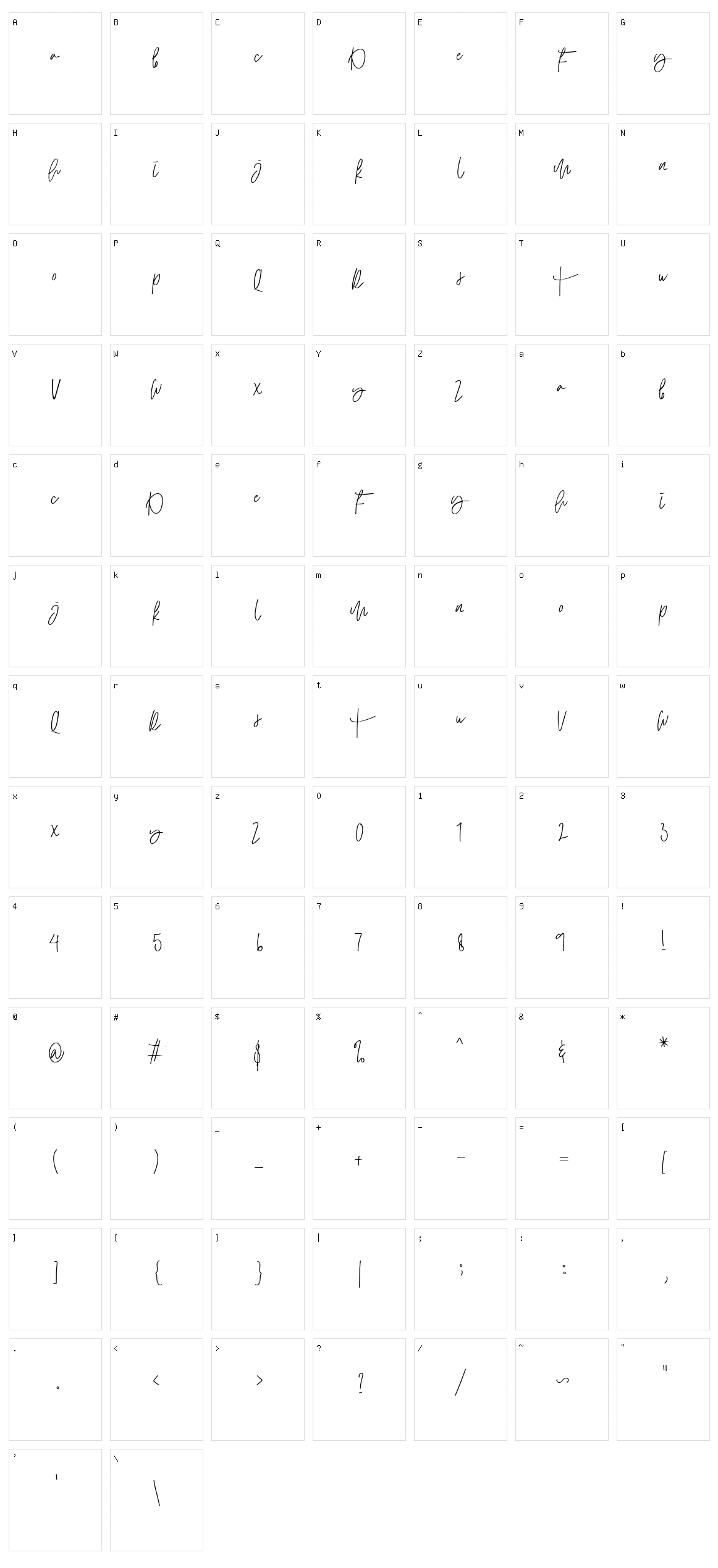 Nostrud Character Set