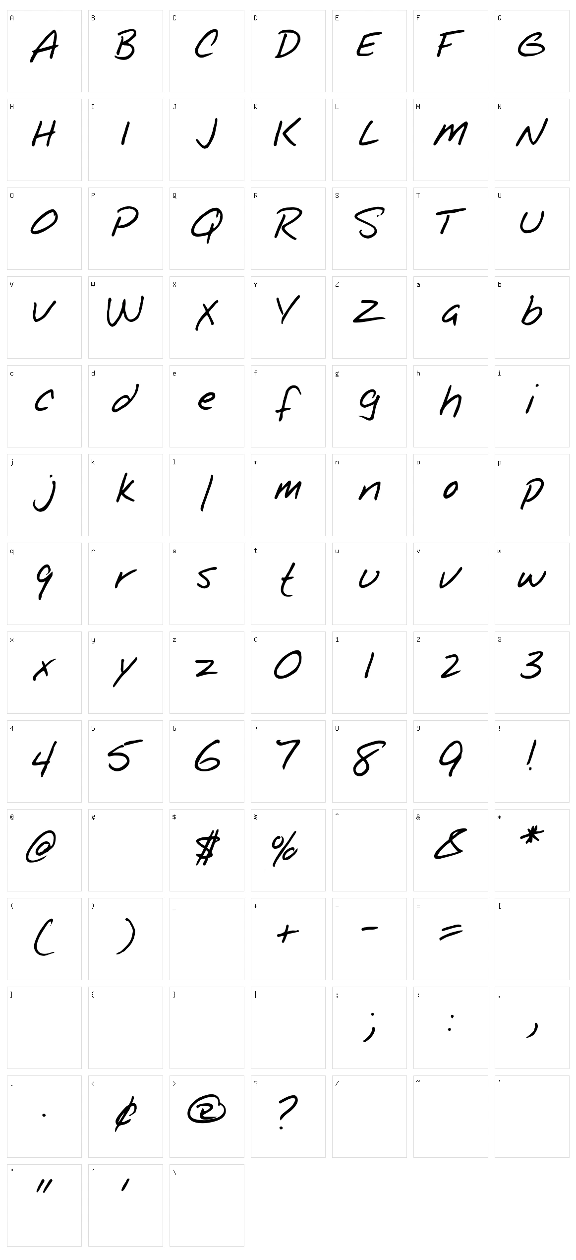 Notepad Character Set