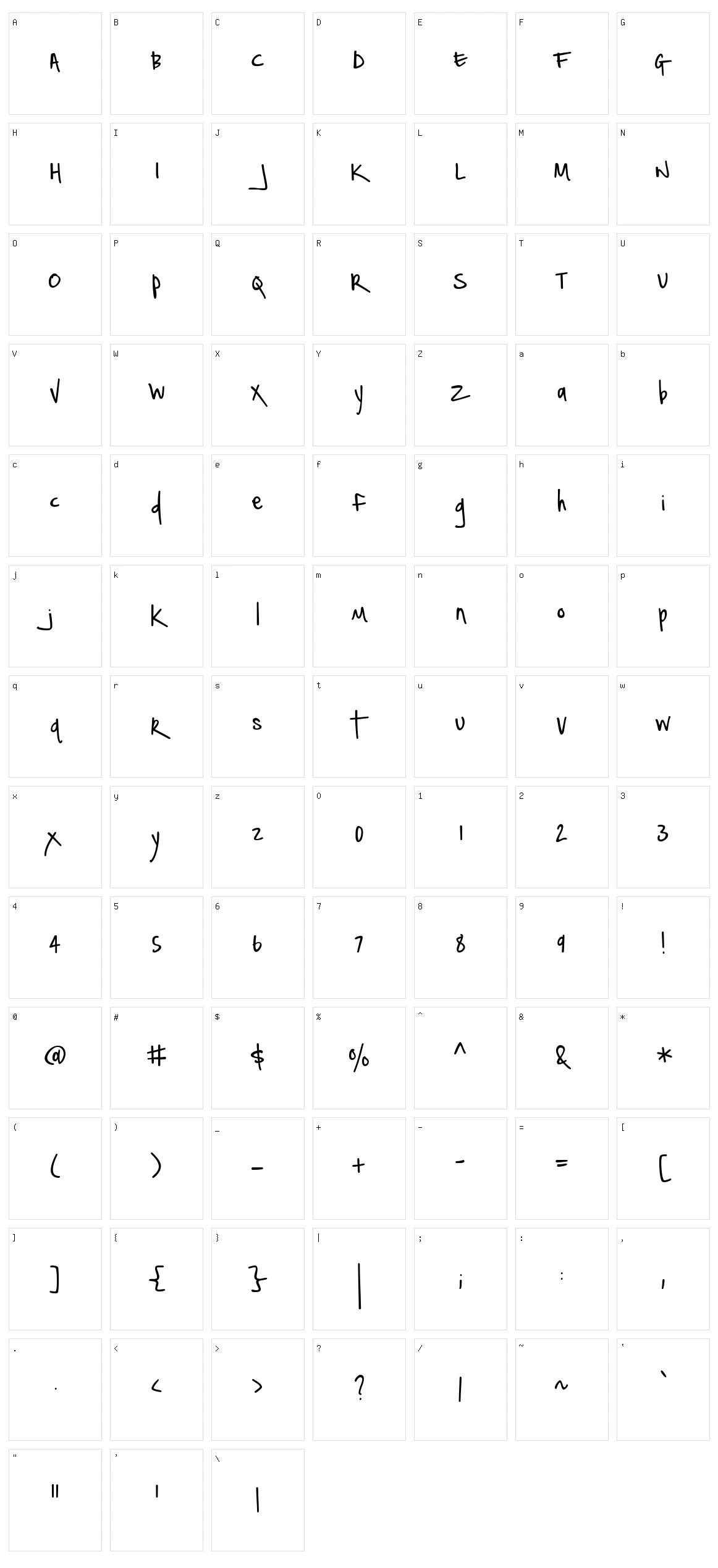 Notepaper Airplanes Character Set