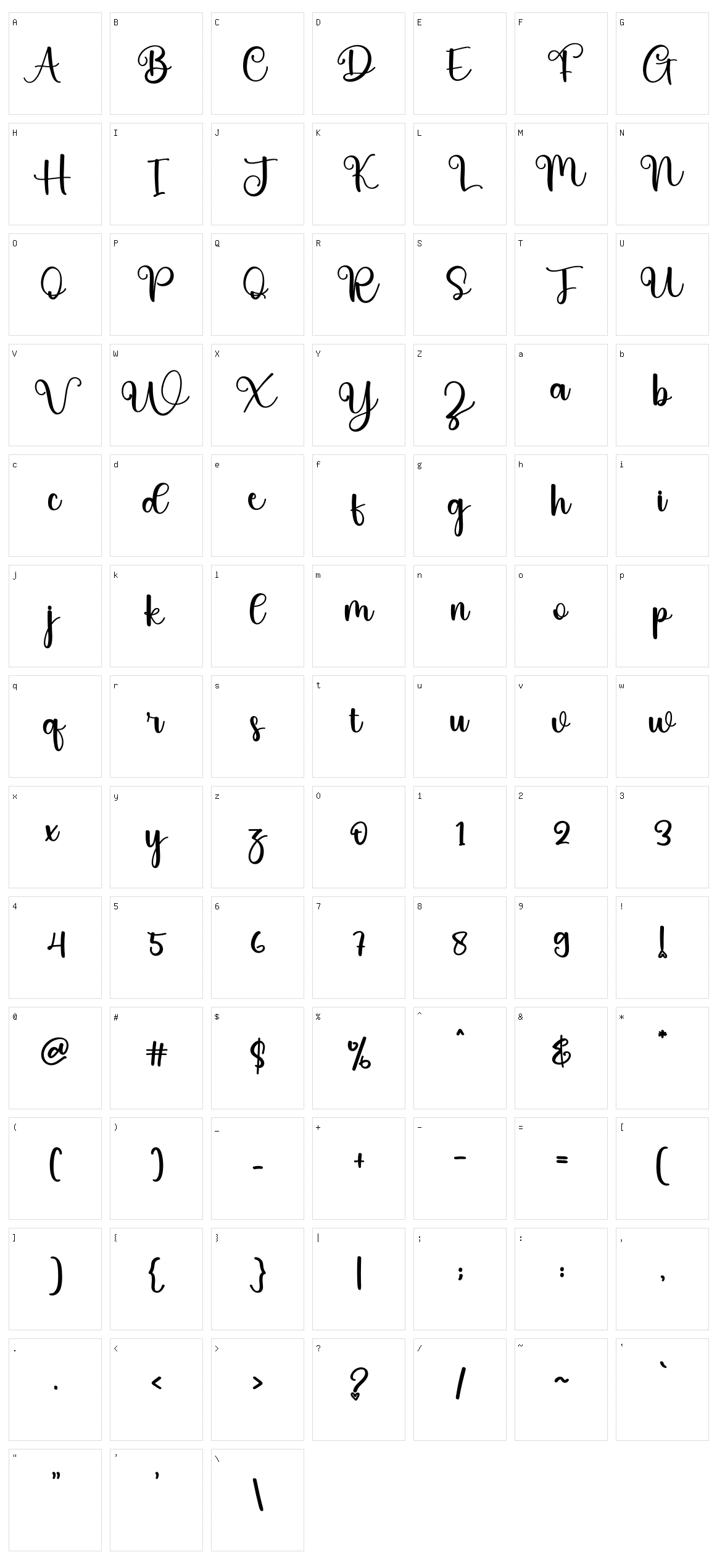 November Character Set