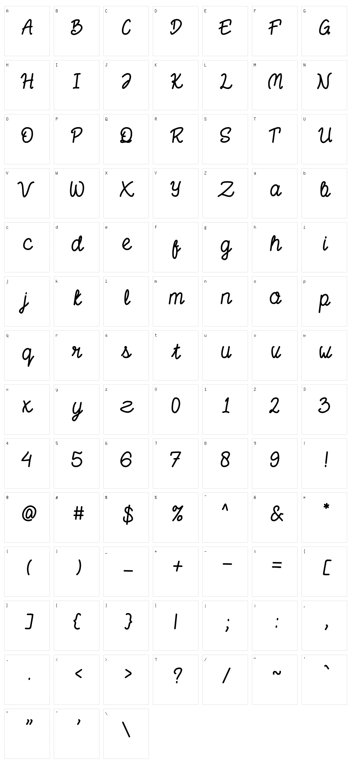 Nuliso Character Set