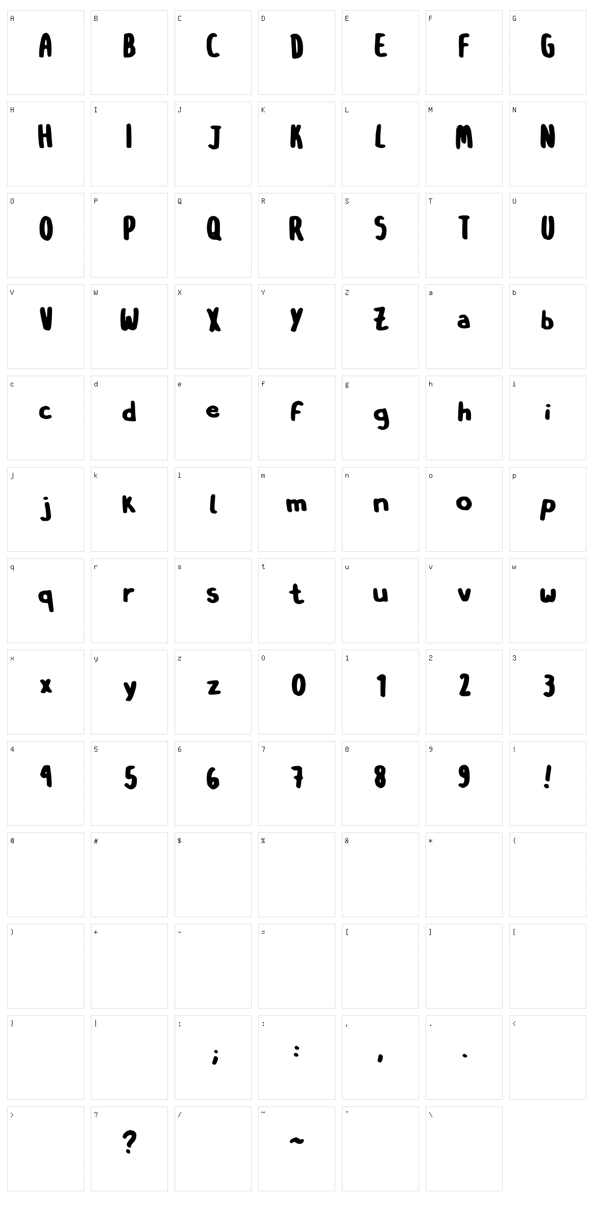 O Sinistro mano BLK Character Set