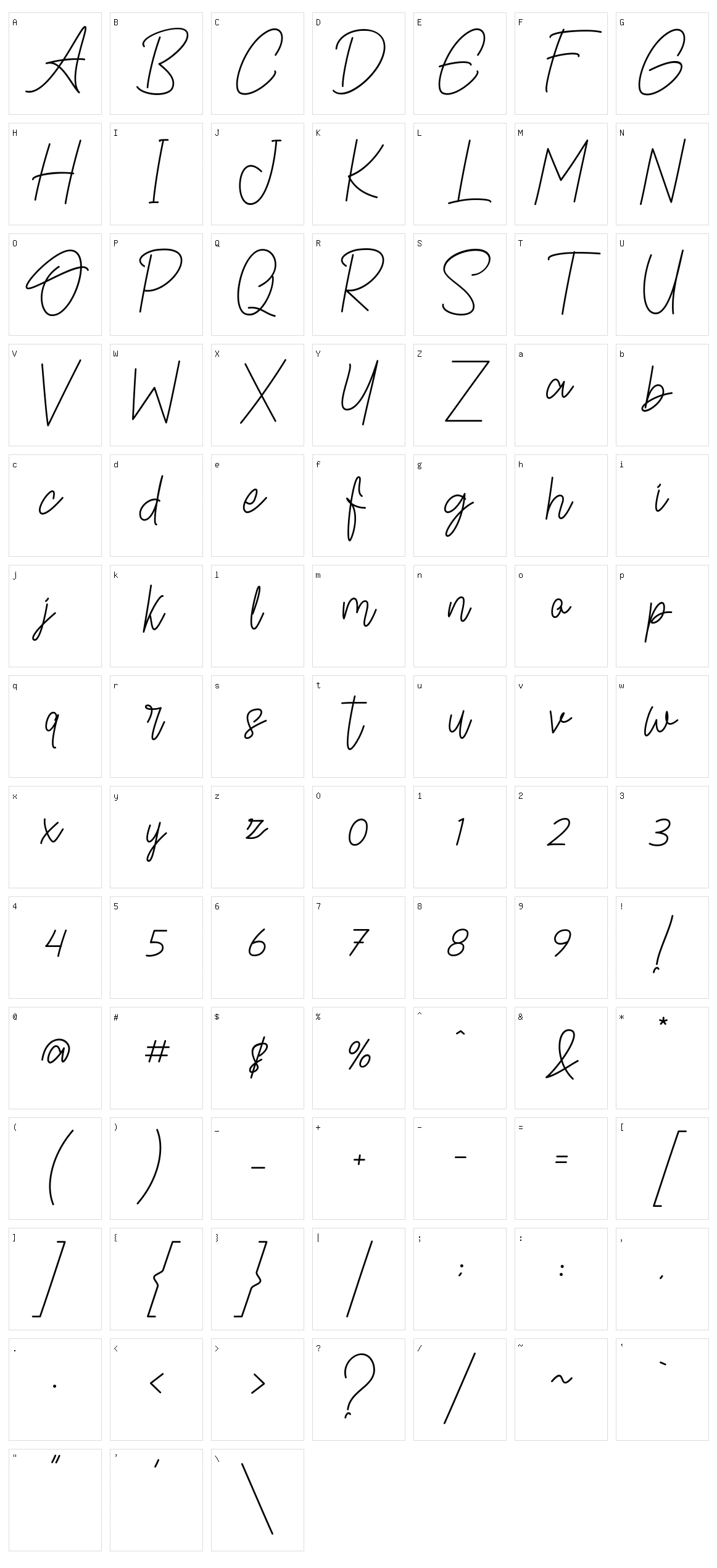 Oabestira Character Set