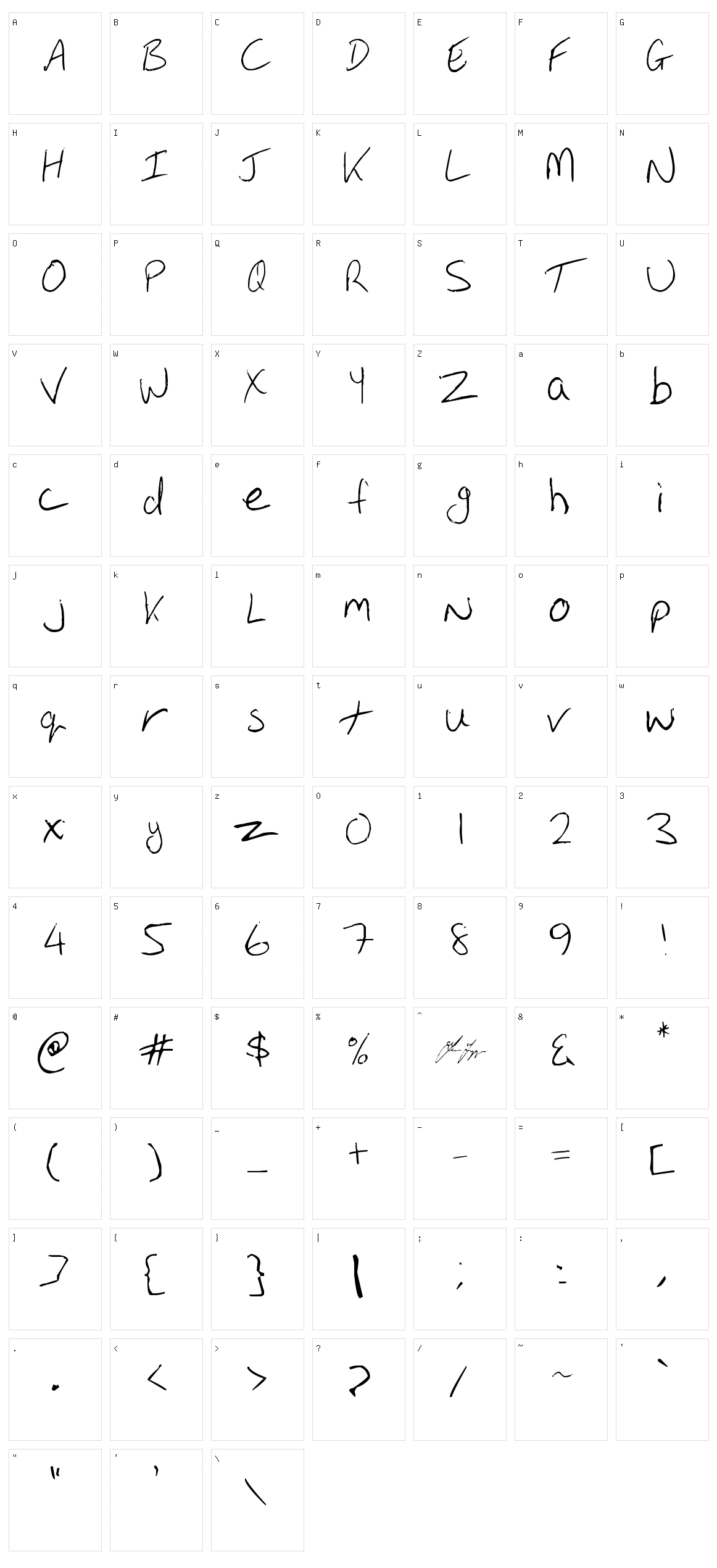 Oakhill Character Set