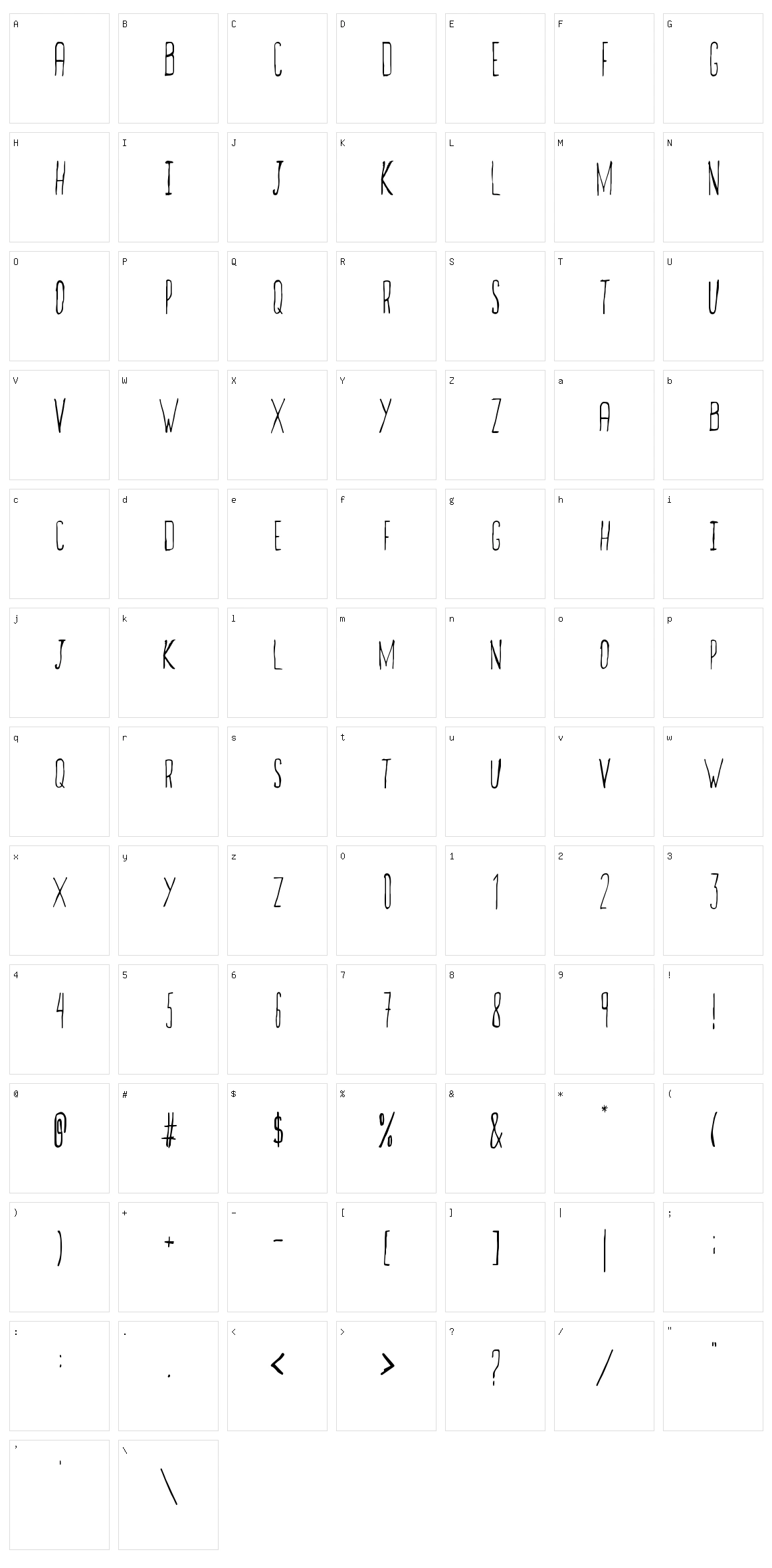 Oddity Character Set