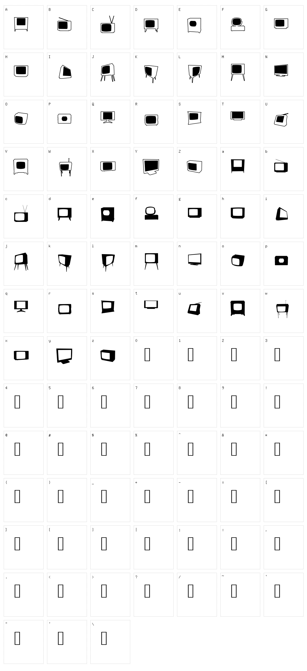 Bonohadavision Character Set