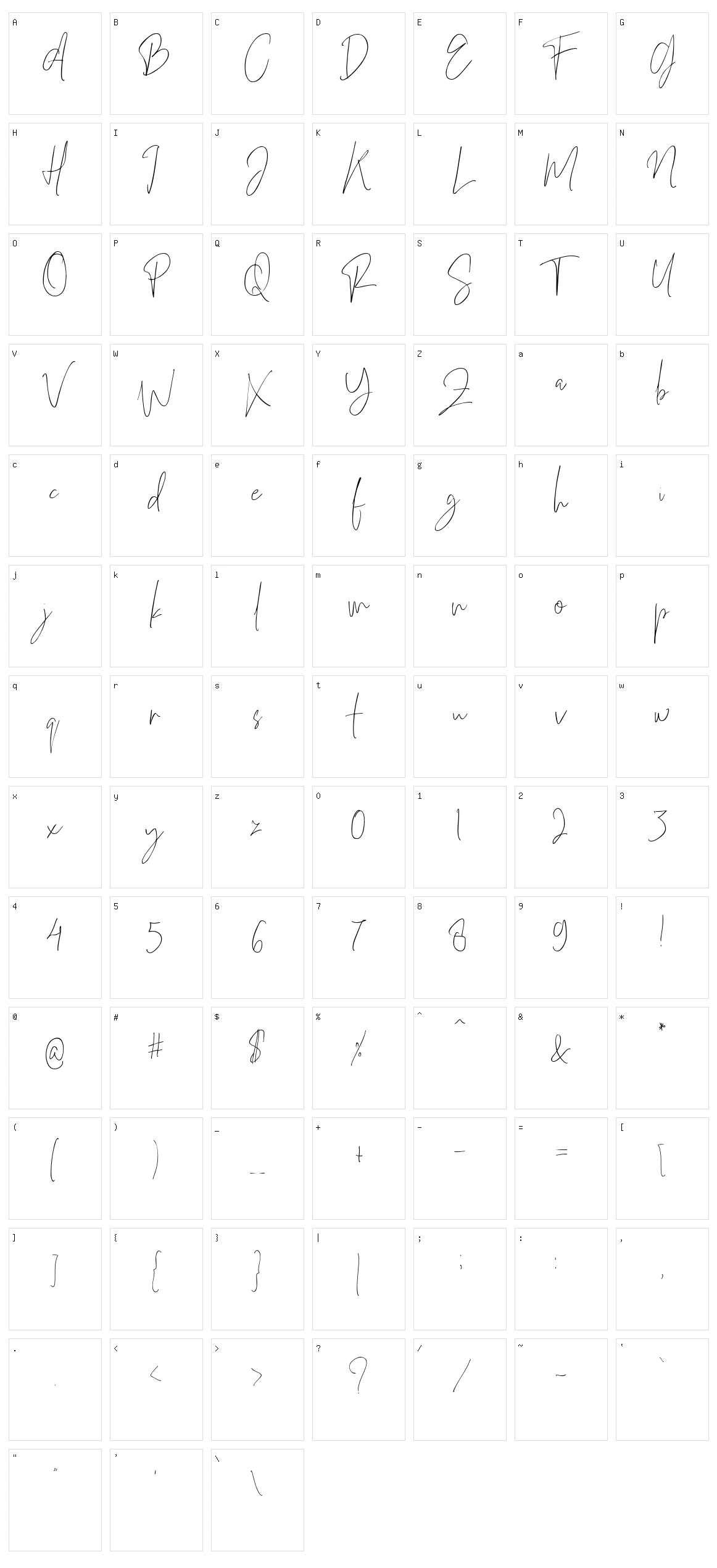 Officielle Character Set