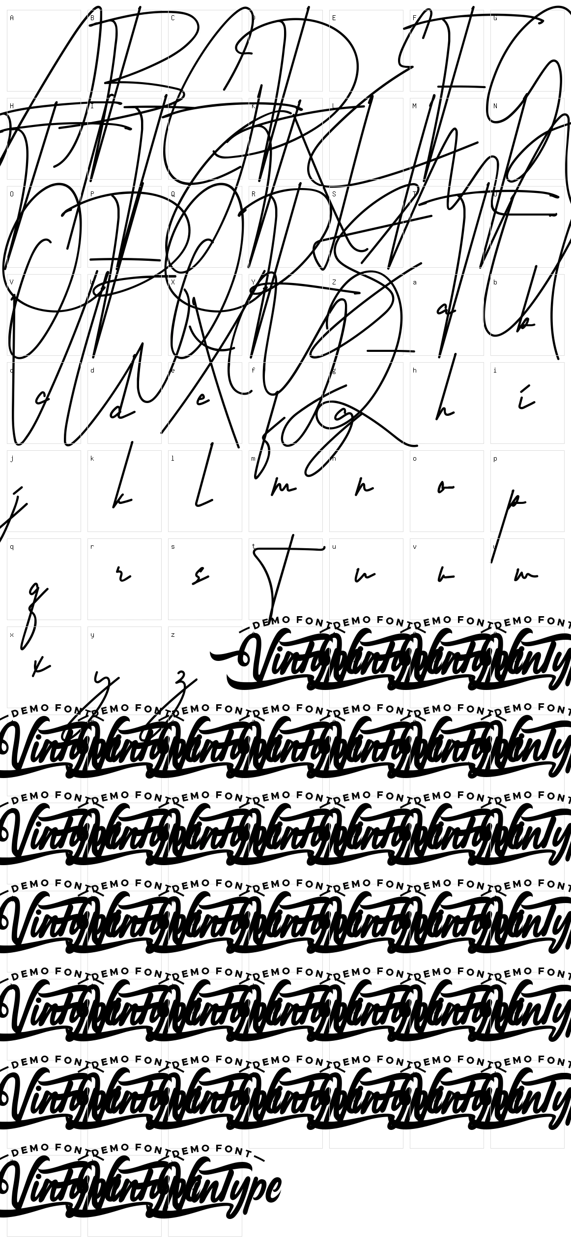 Ohio Signature Script Character Set