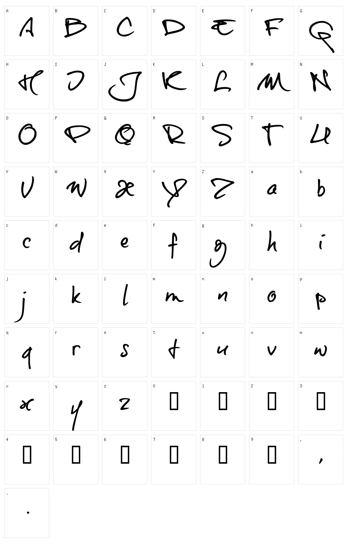 Onetrick Tony Character Set