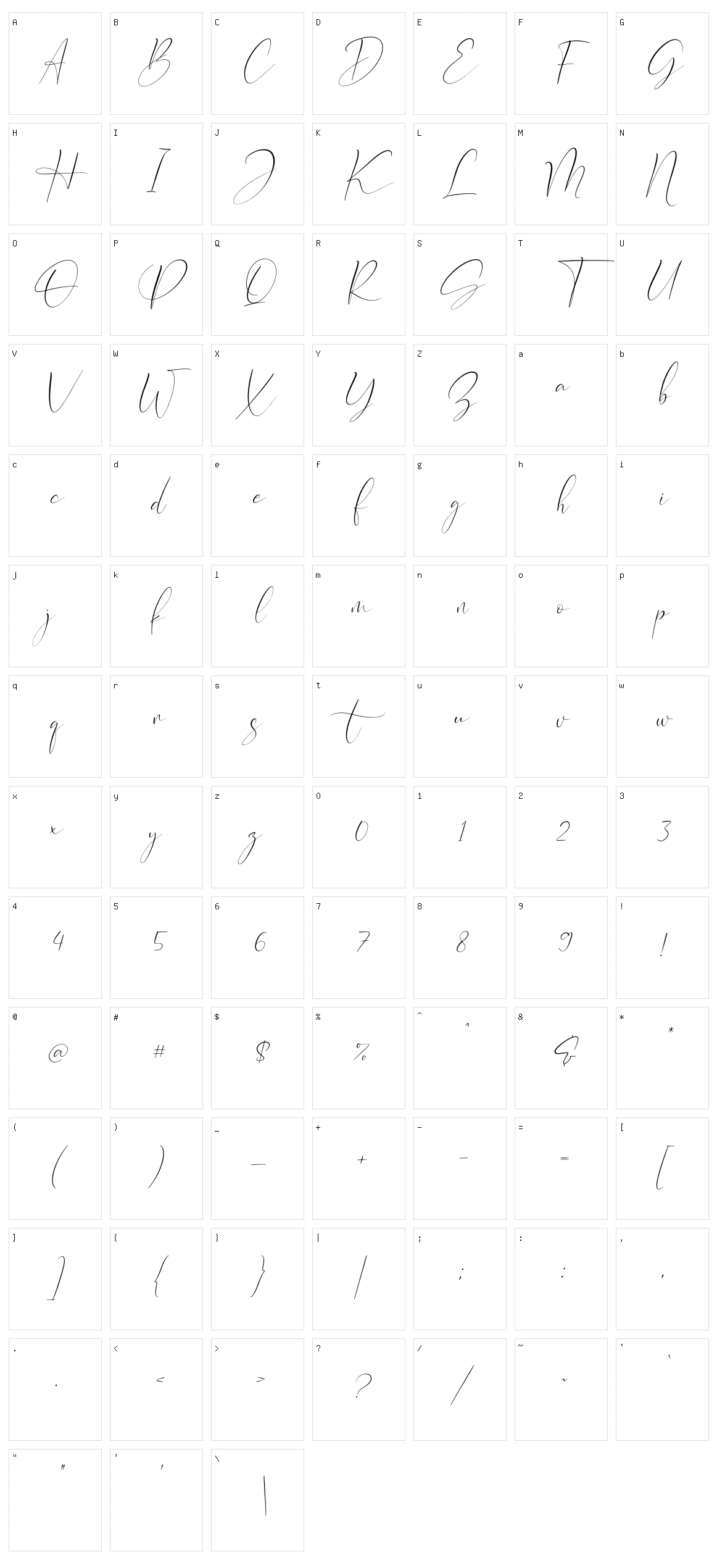 Optimistica Dreams Character Set