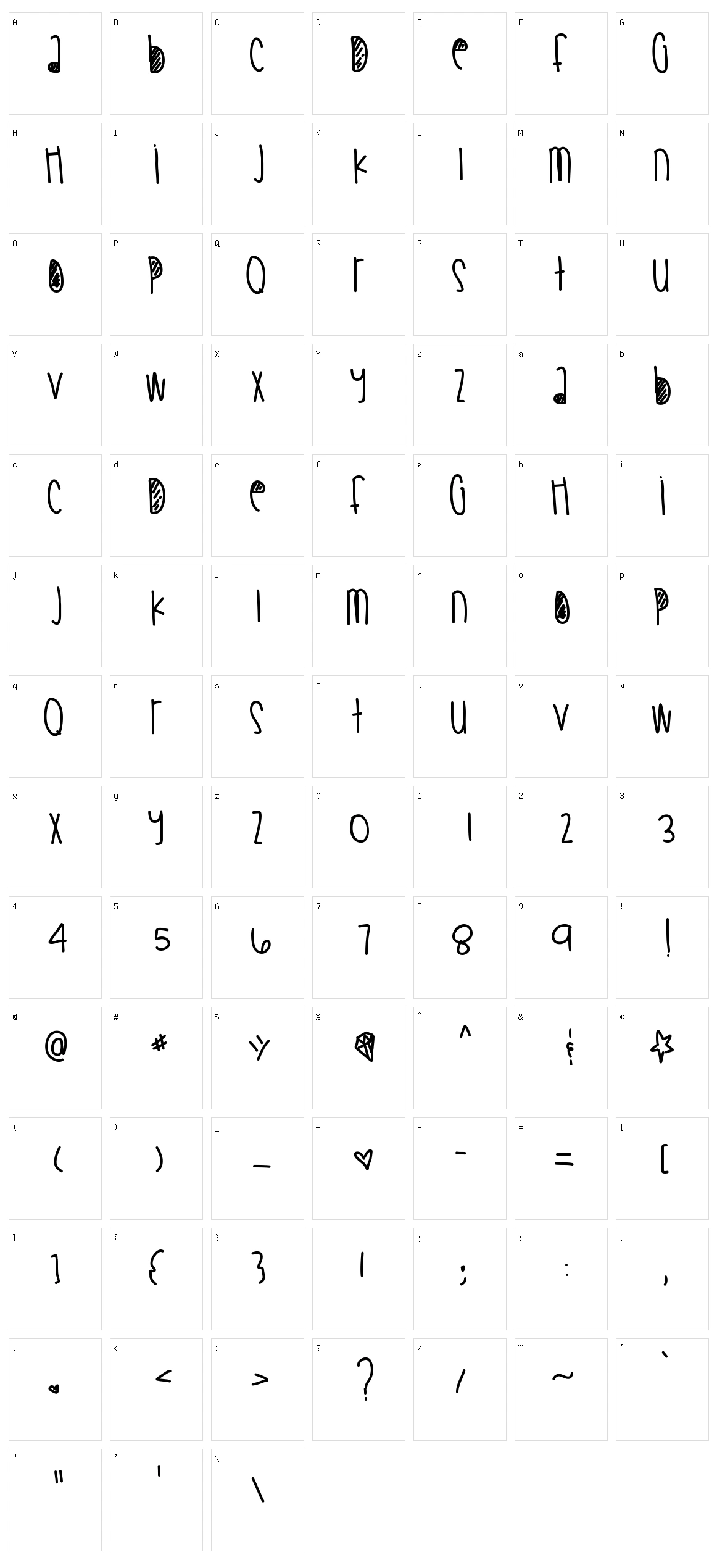 Original Don Dada Character Set