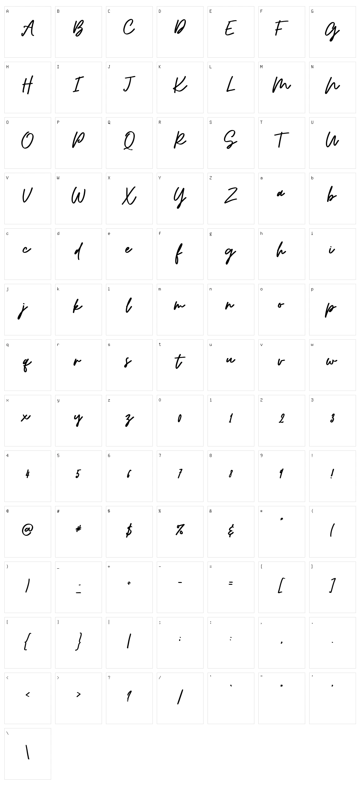 Osulent Signature Character Set