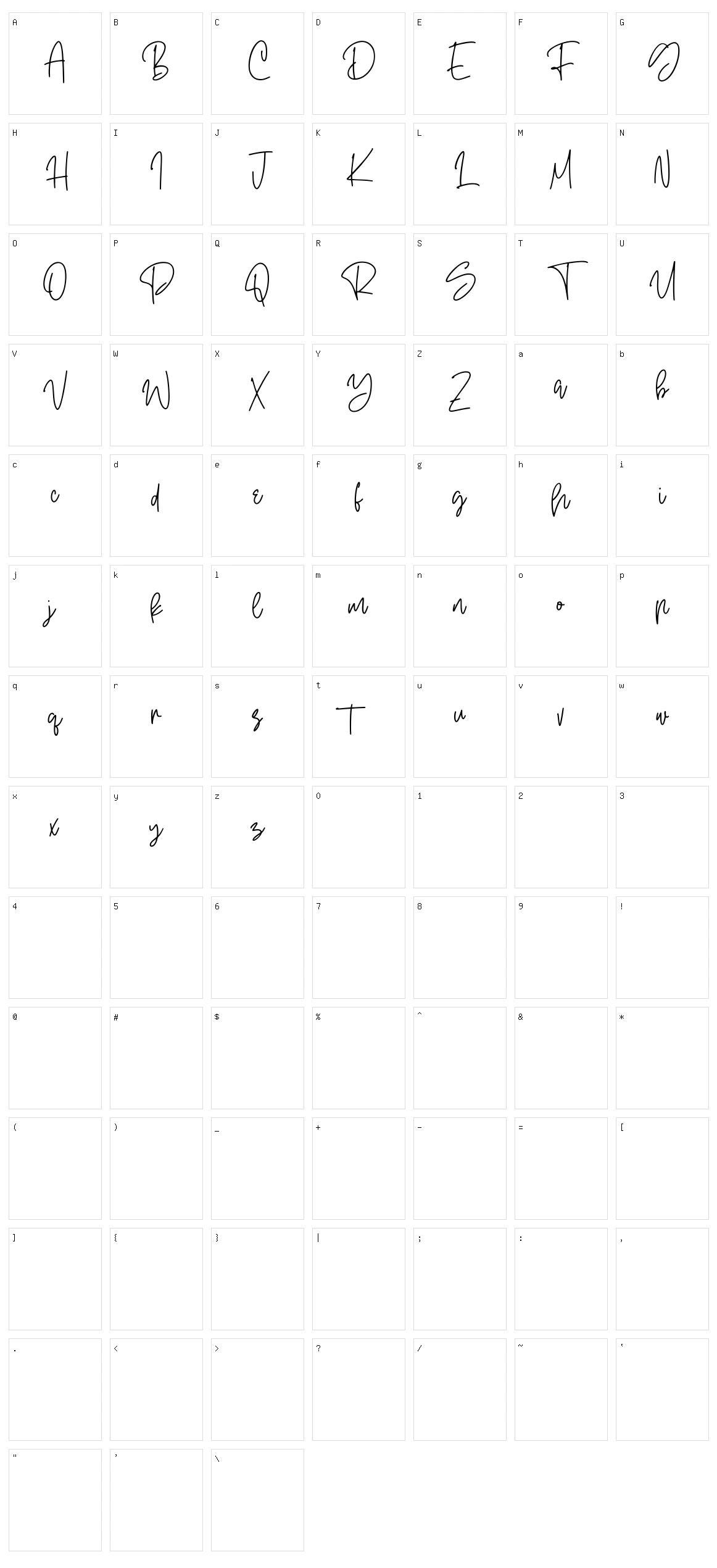 Oterdin Character Set