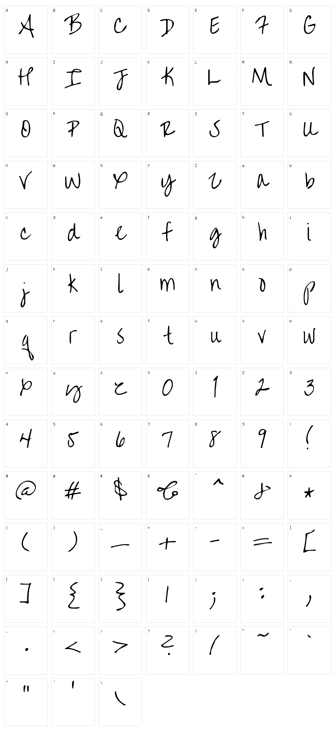 Over the Rainbow Character Set