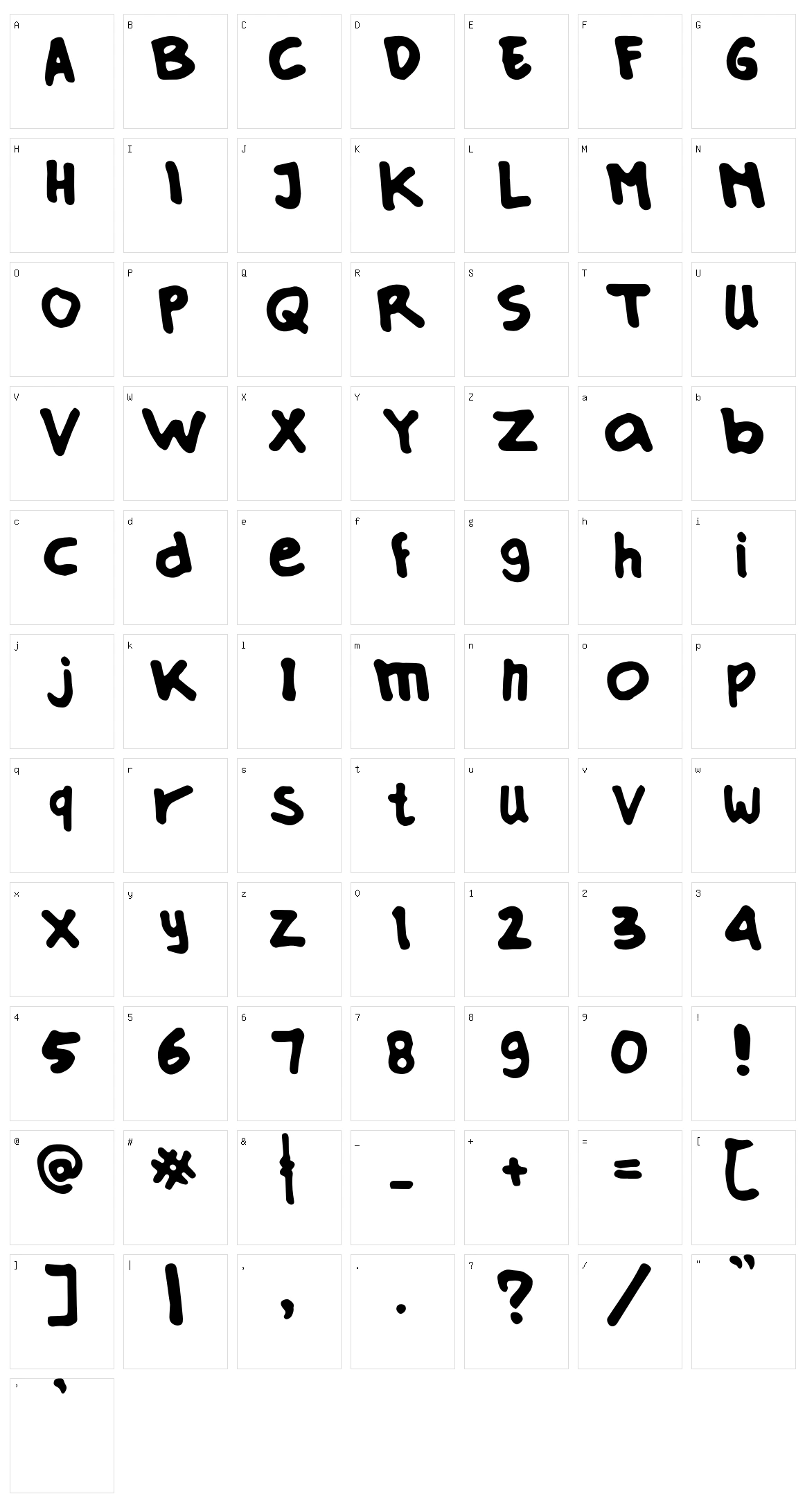 Own Handwriting Character Set