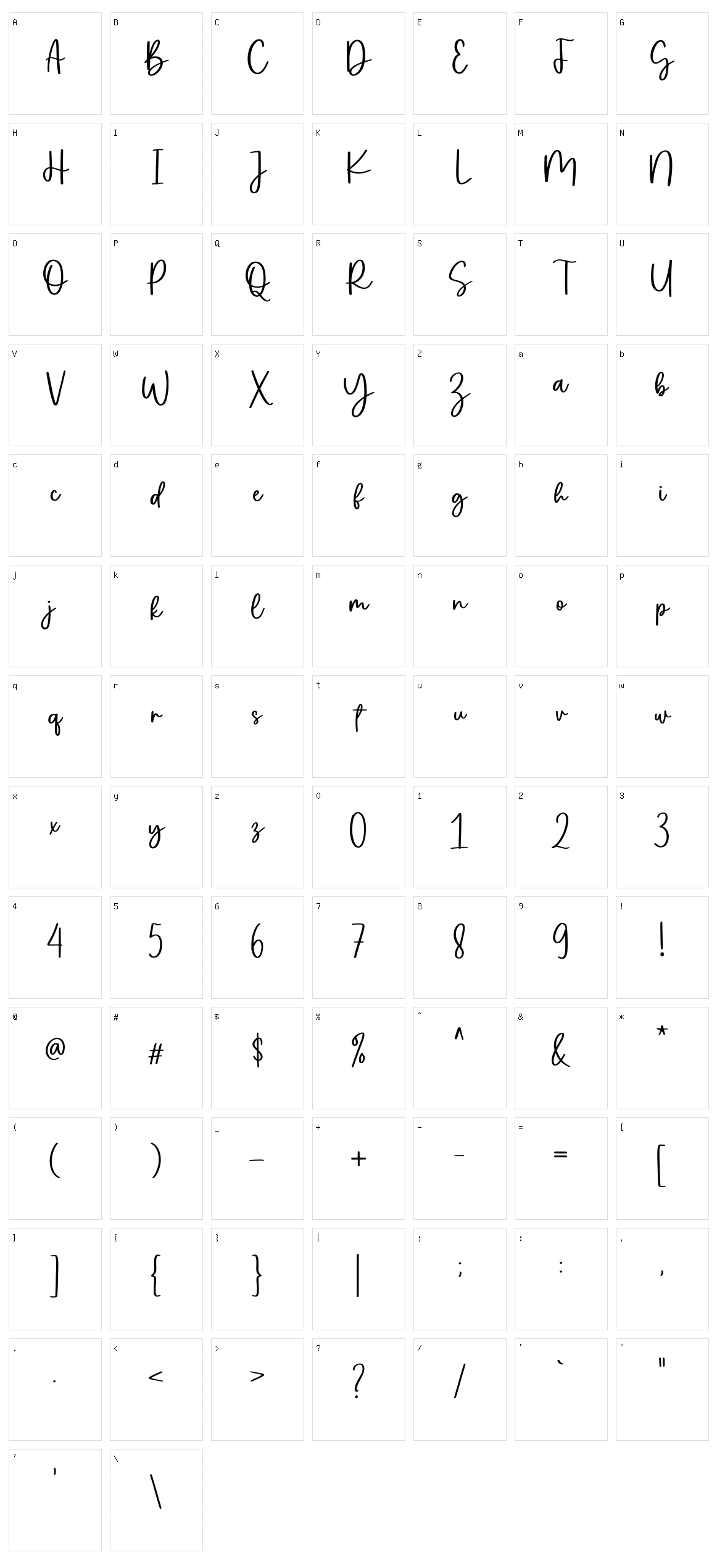 Oyscake Character Set